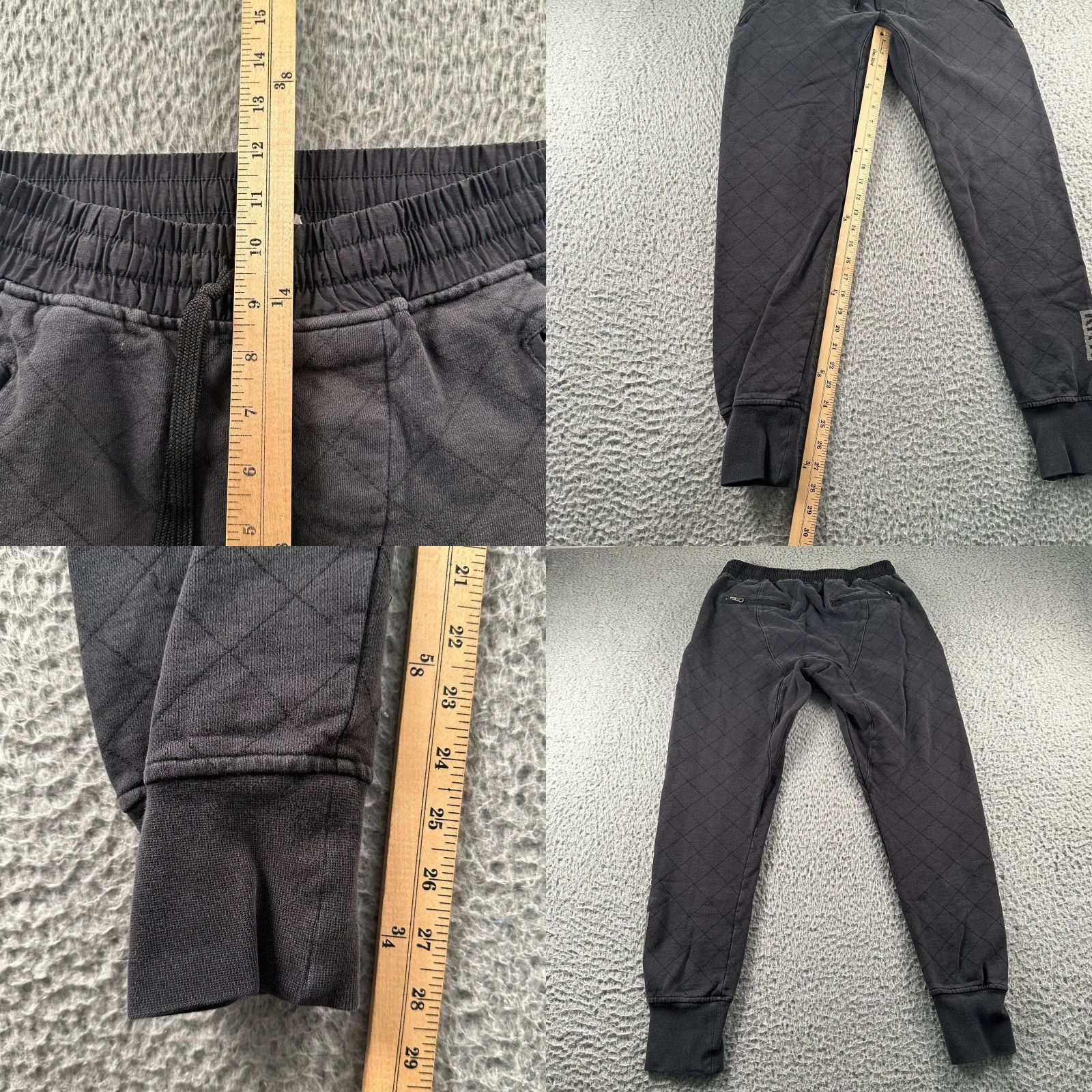 Kith KITH Jogger Sweatpants Mens XS Quilted Drawstring Zip Pocket Ribbed Cuff Black Size US 27 - 8 Thumbnail