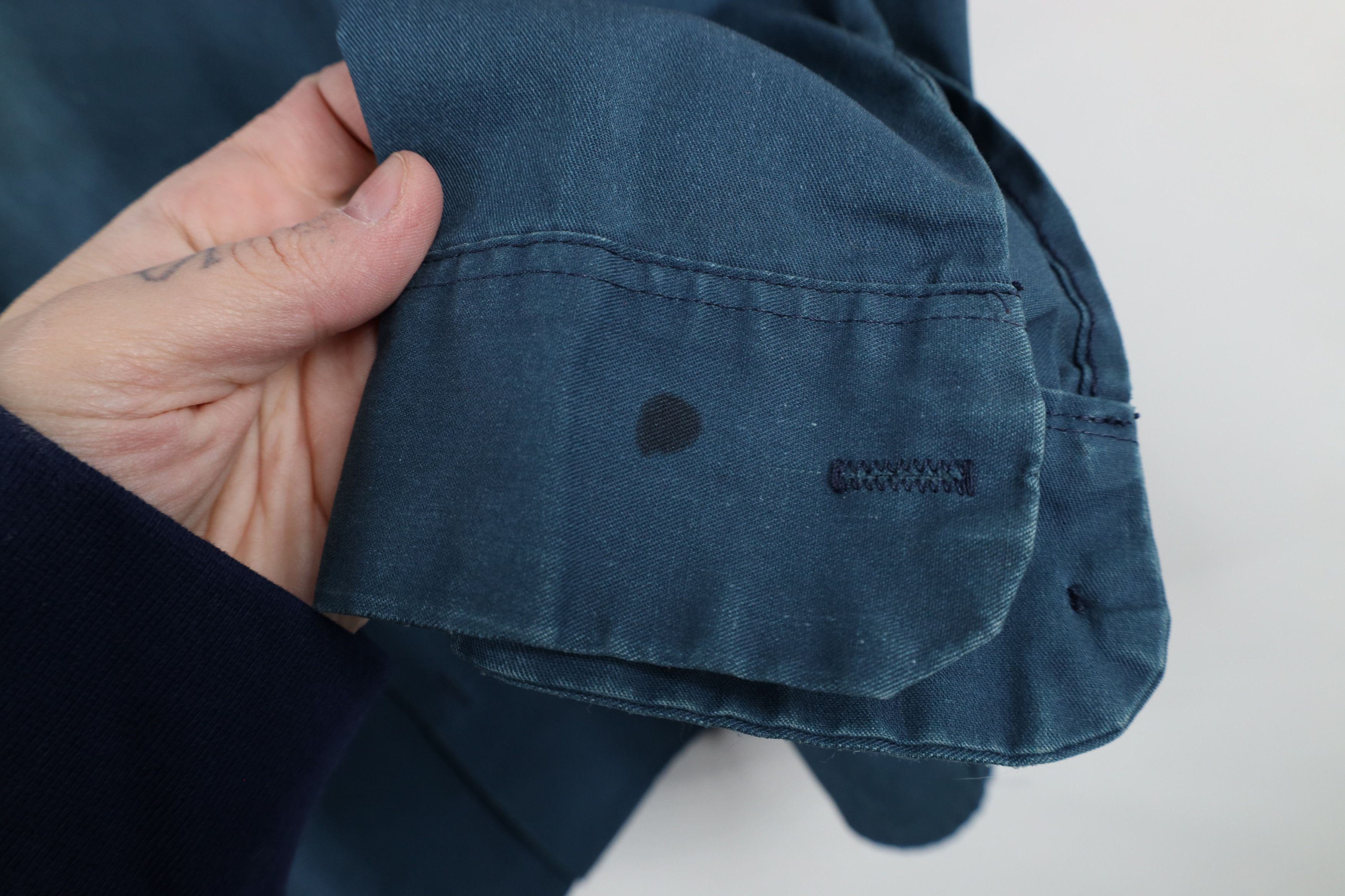 Dickies × Vintage Vintage 90s Dickies Thrashed Workwear Button Shirt Teal USA Size US M / EU 48-50 / 2 - 8 Thumbnail