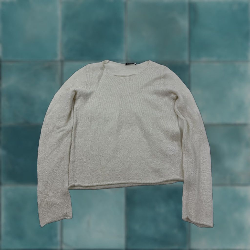 Brandy Melville Brandy Melville Sweater Womens One Size White Mohair Wool Crewneck Pullover Size ONE SIZE - 1 Thumbnail