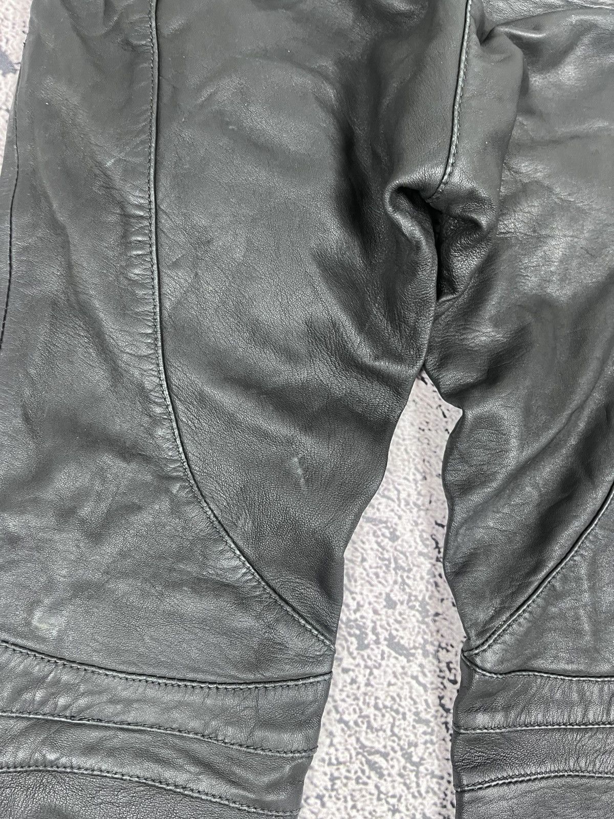 Allsaints AllSaints Italian Leather Biker Pants Moto Skinny Ribbed Kne Size 26" / US 2 / IT 38 - 10 Thumbnail