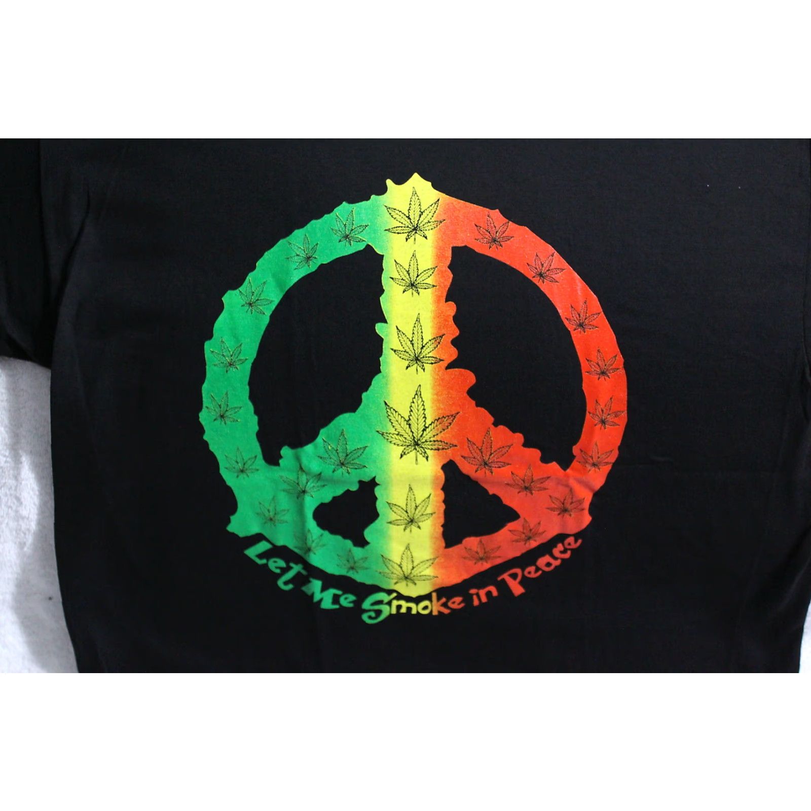 Vintage ALSTYLE APPAREL Marijuana Peace Sign Graphic Tee T-Shirt Men's Large Black Size US L / EU 52-54 / 3 - 2 Thumbnail