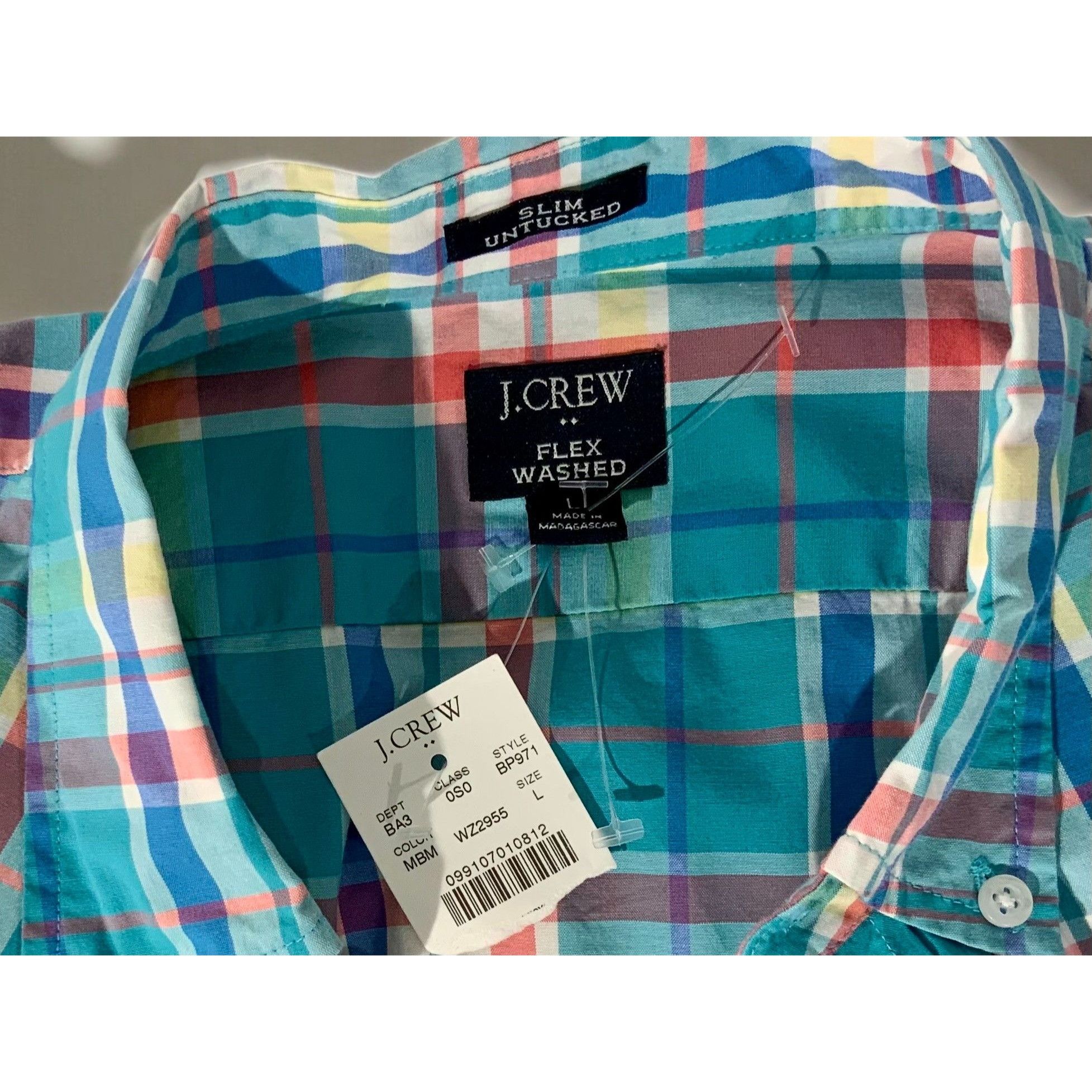 J.Crew J.Crew Flex Washed Plaid Slim Untucked Shirt Button Down Lon Size US L / EU 52-54 / 3 - 4 Thumbnail