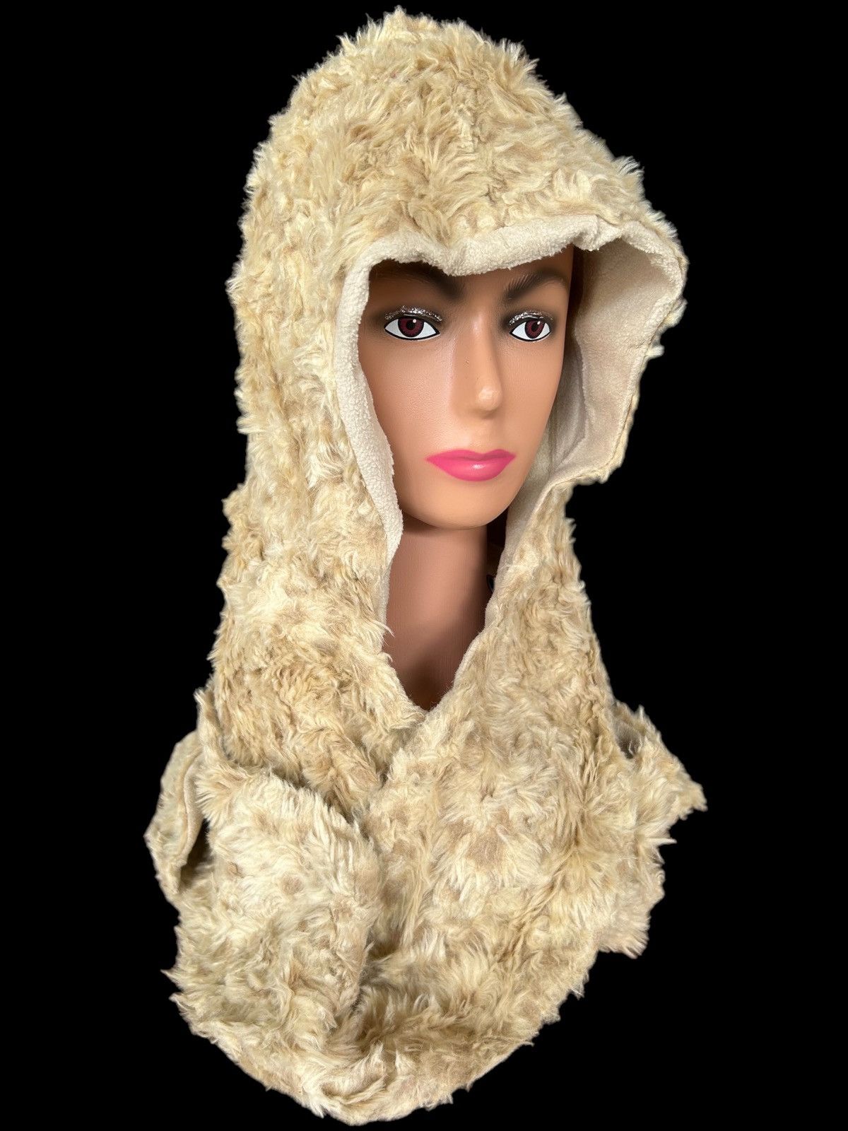 Japanese Brand × Kapital × Vintage Japanese Punk Style fur Beanie Scarf Rebersible Rare Size ONE SIZE - 1 Thumbnail