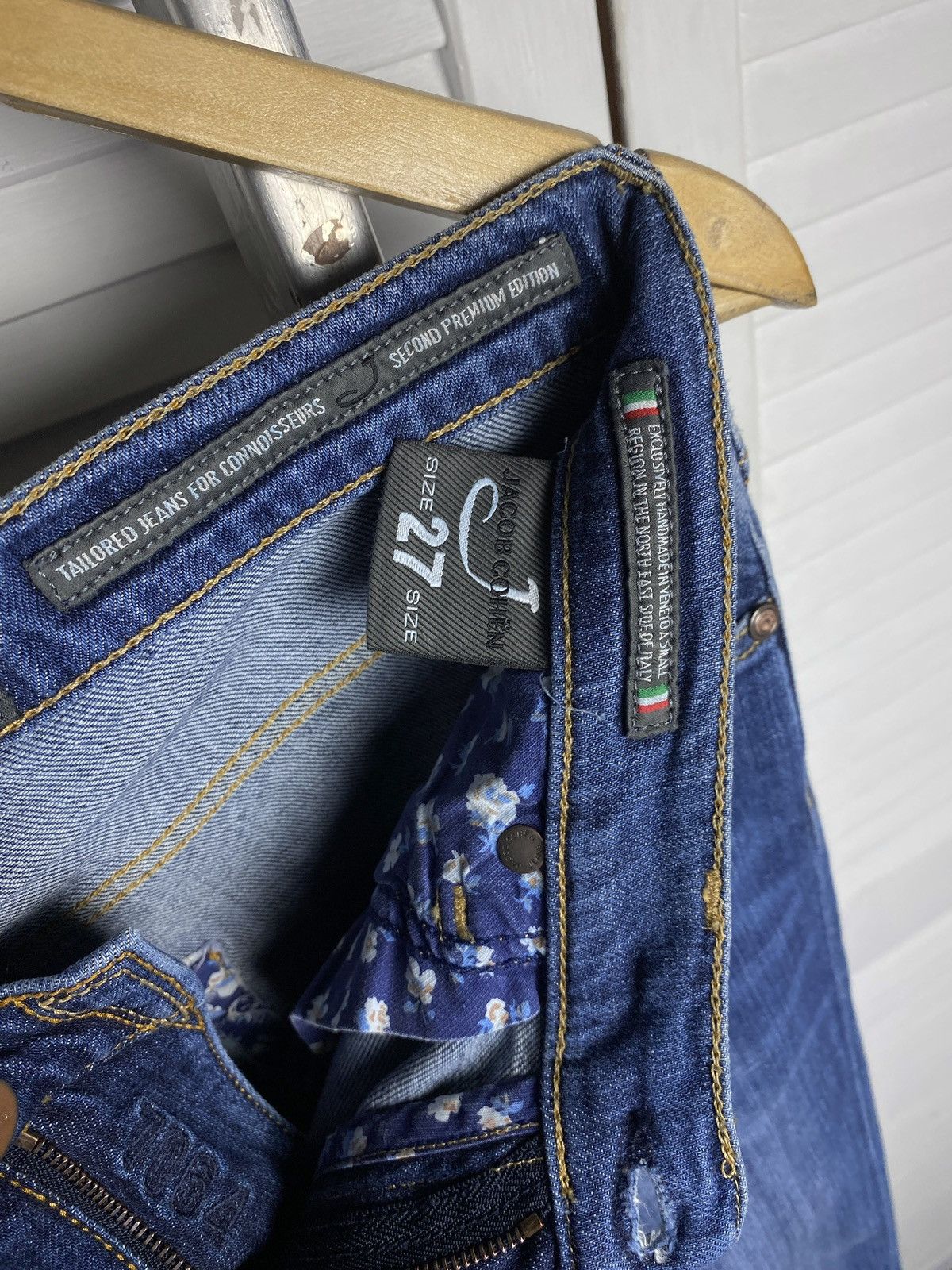 Jacob Cohen Jacob Cohen Blue Cotton Straight Leg Mid Rise Denim Jeans Size 27" / US 4 / IT 40 - 12 Thumbnail