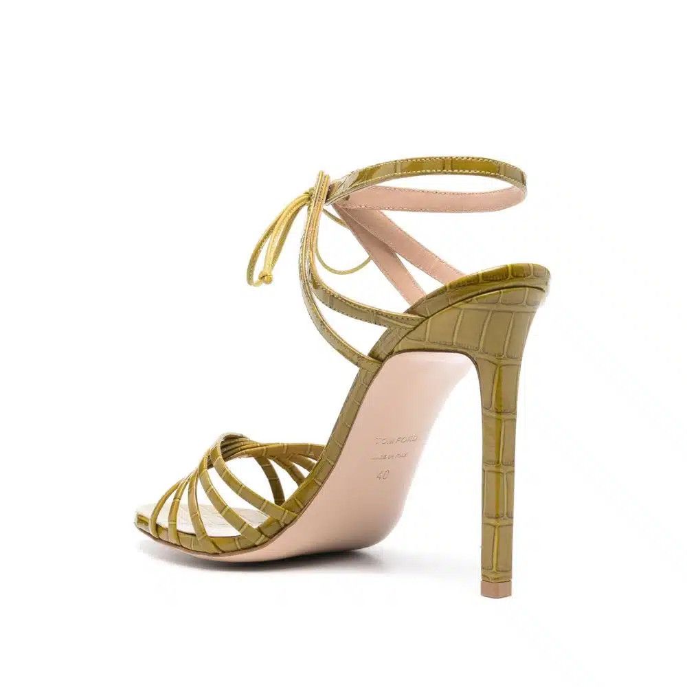 Tom Ford o1loc1c0425 W3496 Angelika Ankle Strap Sandals in Chartreuse Size US 8 / IT 38 - 2 Thumbnail