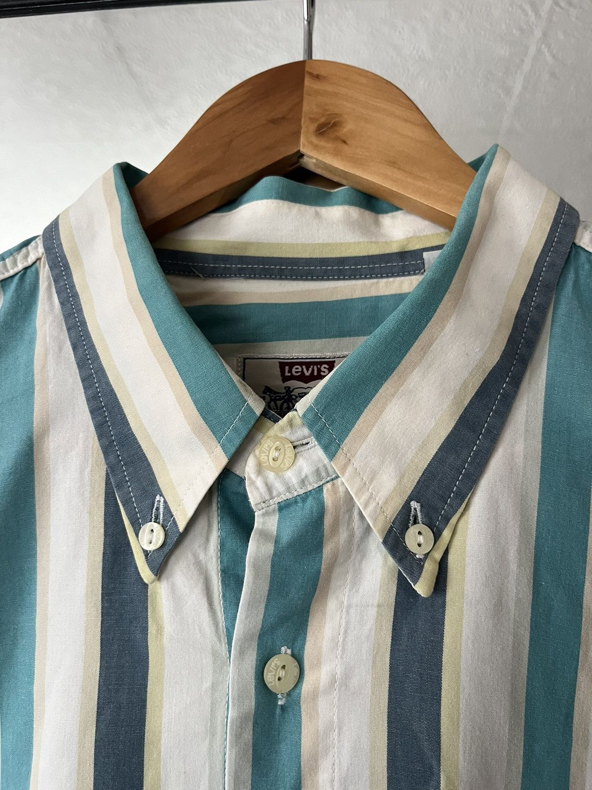 Levi's Vintage Levi's Striped Oxford Button Shirt Longsleeve Green Size US XL / EU 56 / 4 - 4 Thumbnail