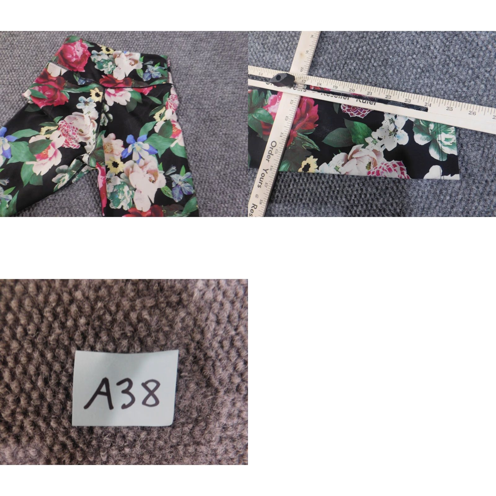 Nike Nike Leggings Women XS Set Logo Floral Blue Pull On Stretch Retro Compression Yoga Athletic Size 40" / US 18 - 11 Thumbnail