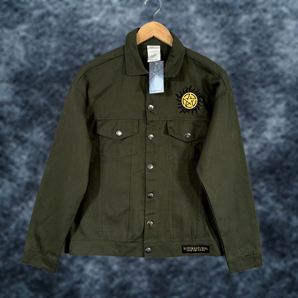 Vintage VINTAGE? CultureFly Supernatural Join The Hunt Mens XS Green Trucker Jacket Size US XS / EU 42 / 0 - 1 Thumbnail