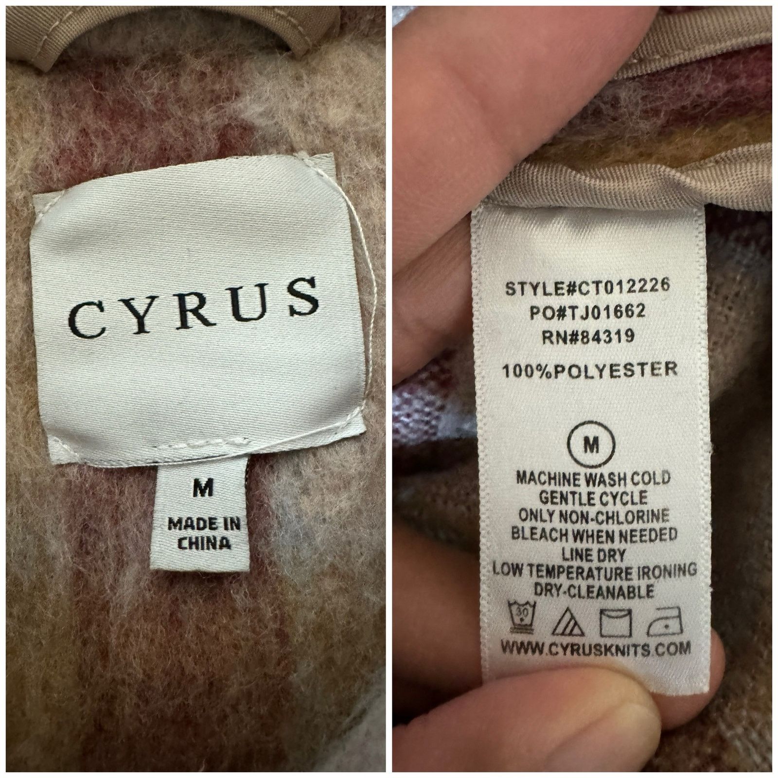 Unknown London Cyrus Brushed Plaid Button Jacket Shacket Camel Burgundy Size M / US 6-8 / IT 42-44 - 7 Thumbnail