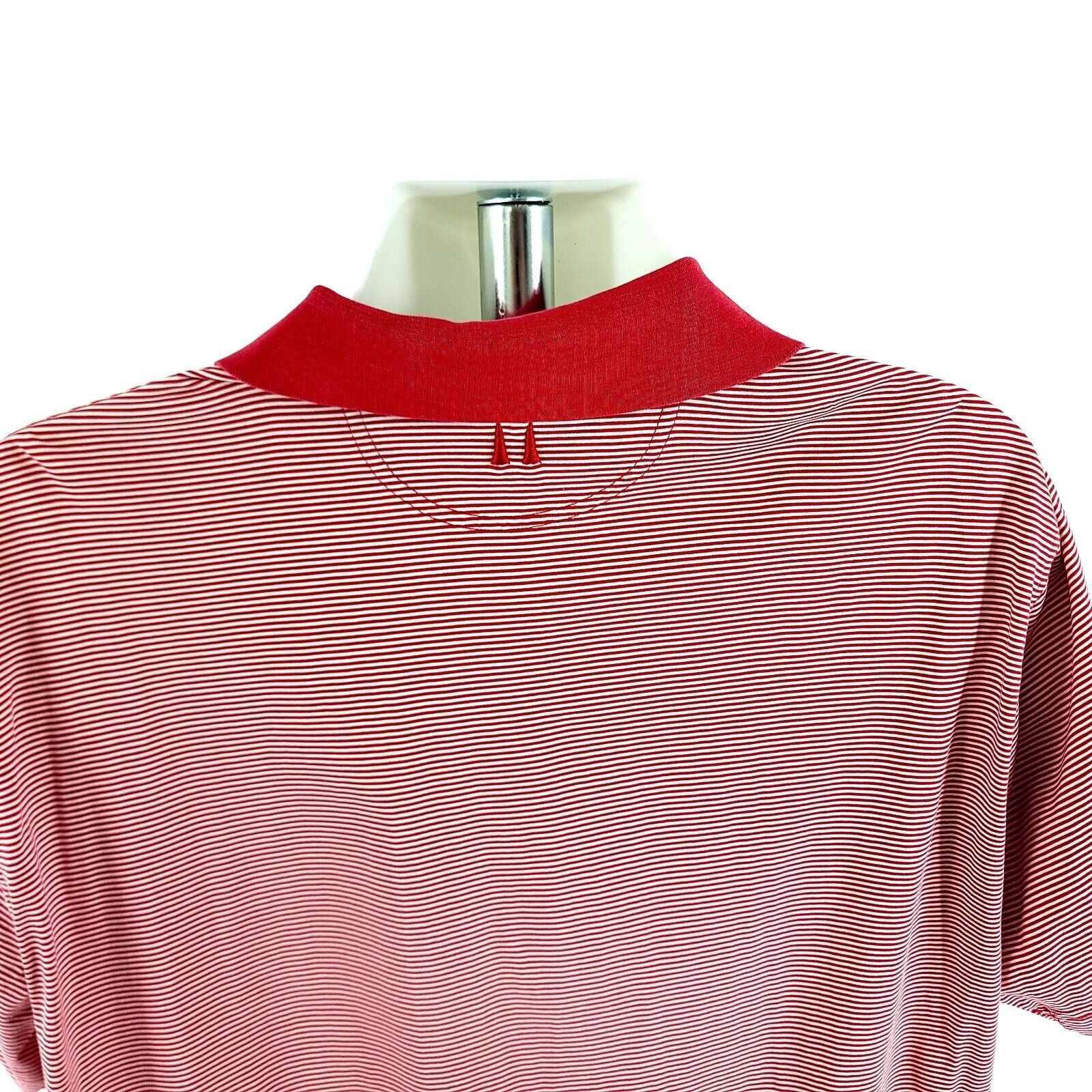 Greg Norman Greg Norman Red White Striped Collared Short Sleeve XL Polo Size US XL / EU 56 / 4 - 5 Thumbnail