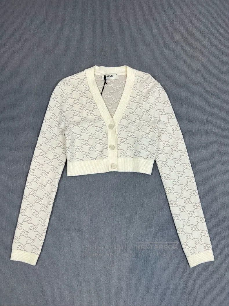 Fendi Short Open Front Cardigan