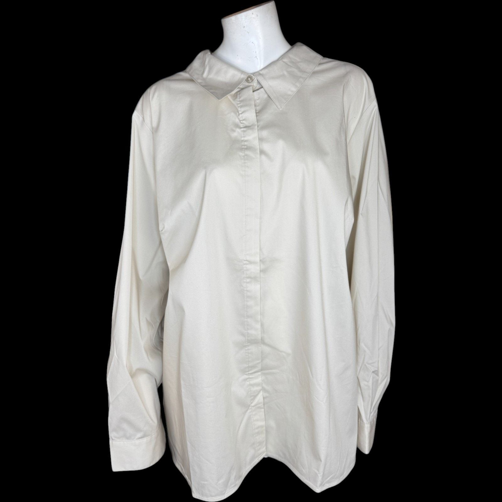 Denim & Co. Denim & Co. White Button Up Shirt 3X Stretch CoolMax Size 3XL / US 20-22 - 1 Thumbnail