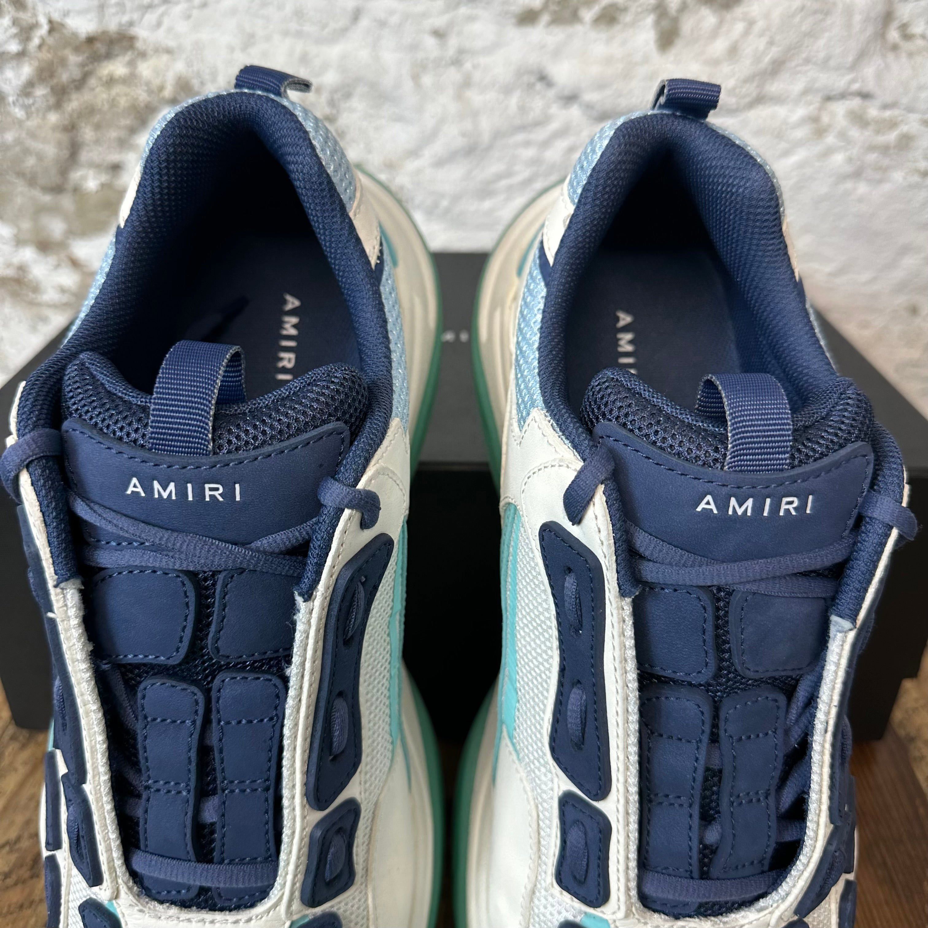 Amiri Amiri Navy Bone Runner White Teal Sneaker Sz 13 (46) Size US 13 / EU 46 - 4 Thumbnail