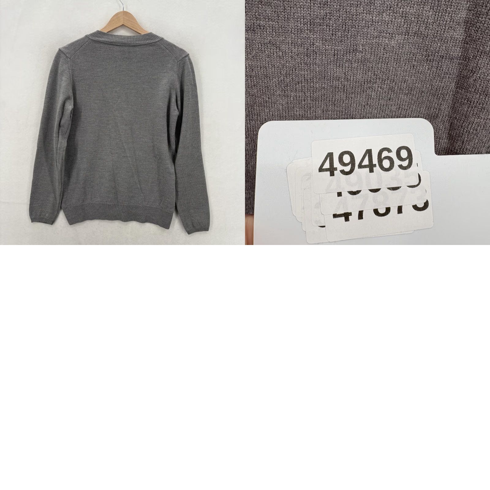 Talbots Talbots Sweater Womens Large Gray 100% Merino Wool V-Neck Knit Pullover Italy Size L / US 10 / IT 46 - 9 Thumbnail