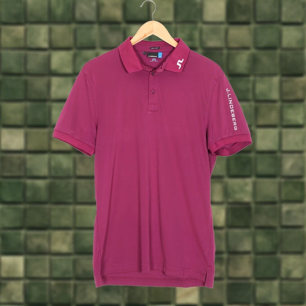 J.Lindeberg J.LINDEBERG TOUR TECH TX JERSEY Golf Polo Shirt Men Size L Regular Fit Short Sleeve Purple CX Shirt Mens Size US L / EU 52-54 / 3 - 1 Thumbnail