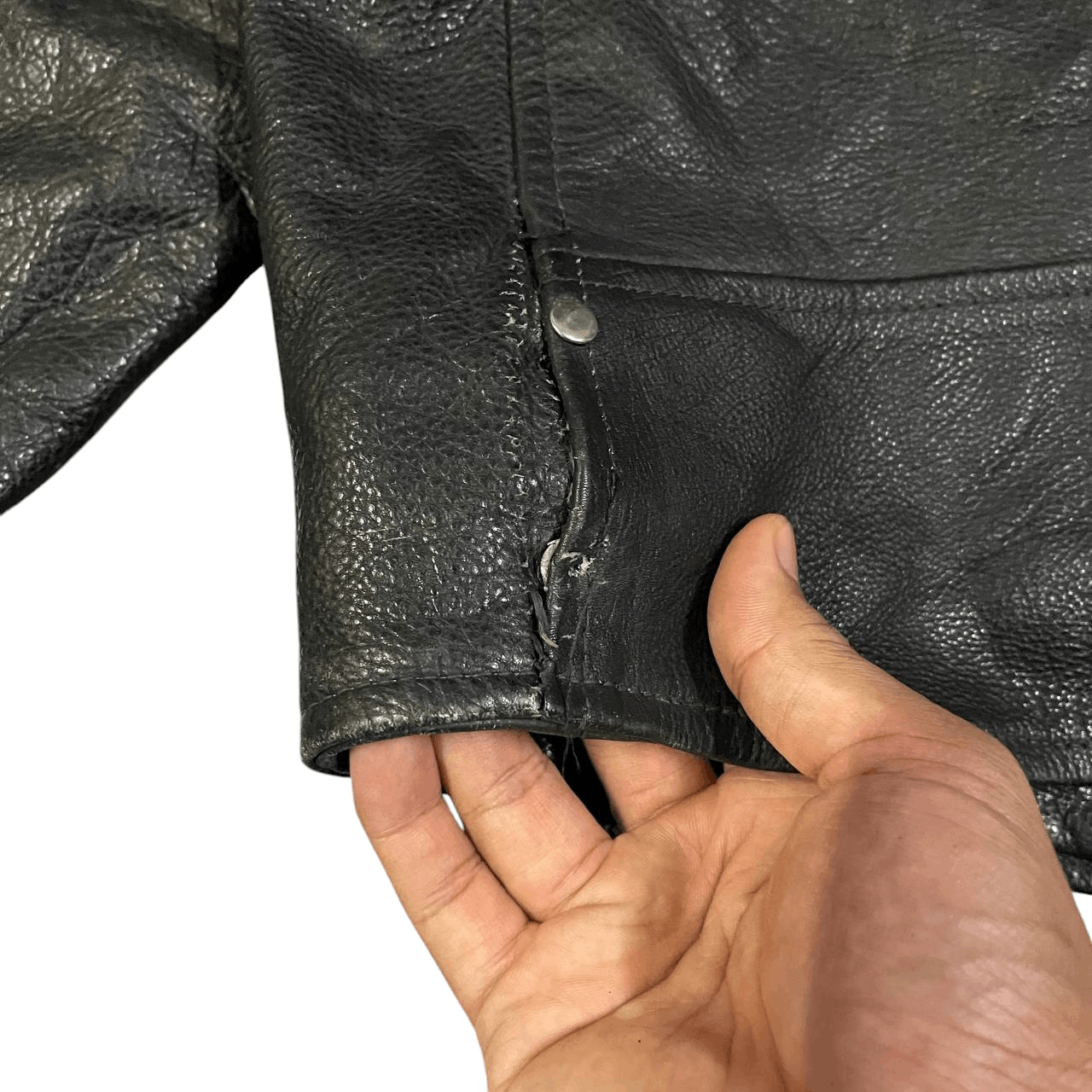 Leather Vintage Motorcycle Rider Leather Jacket Double Collar Size US M / EU 48-50 / 2 - 15 Thumbnail