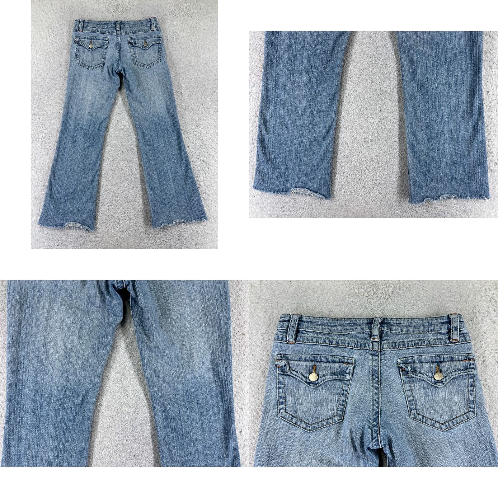 Denime Nine Jeans Womens Jeans Flared Low Rise Blue Denim 28x27 Regular Women Size 28" / US 6 / IT 42 - 9 Thumbnail