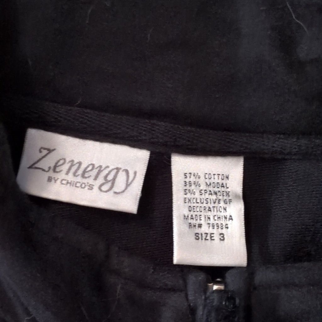 Chicos Zenergy By Chico's Black Sequin Golf Jacket Size Large Size XL / US 12-14 / IT 48-50 - 4 Thumbnail