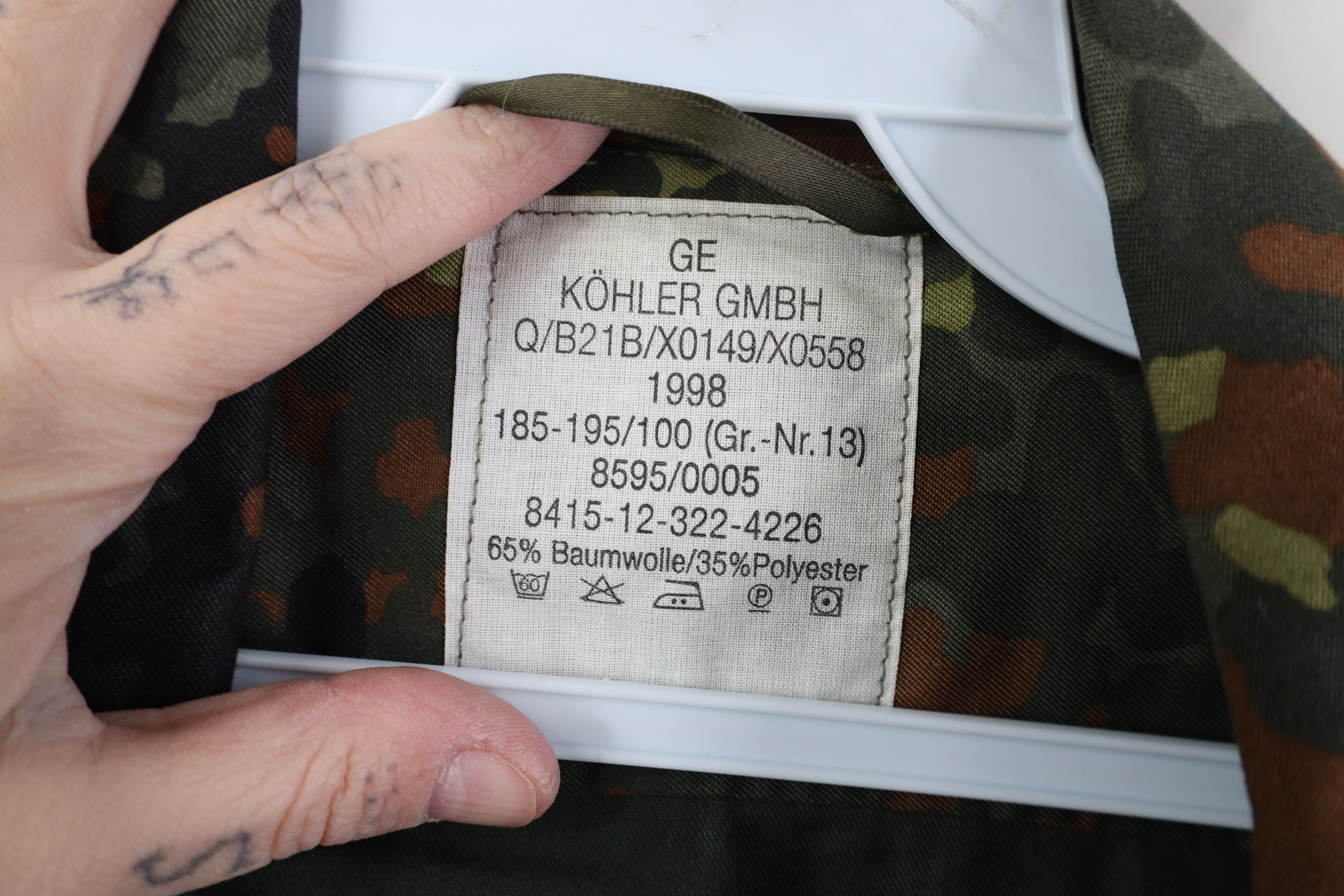 Vintage Vintage 90s German Military Camouflage Field Combat Jacket Size US L / EU 52-54 / 3 - 10 Thumbnail