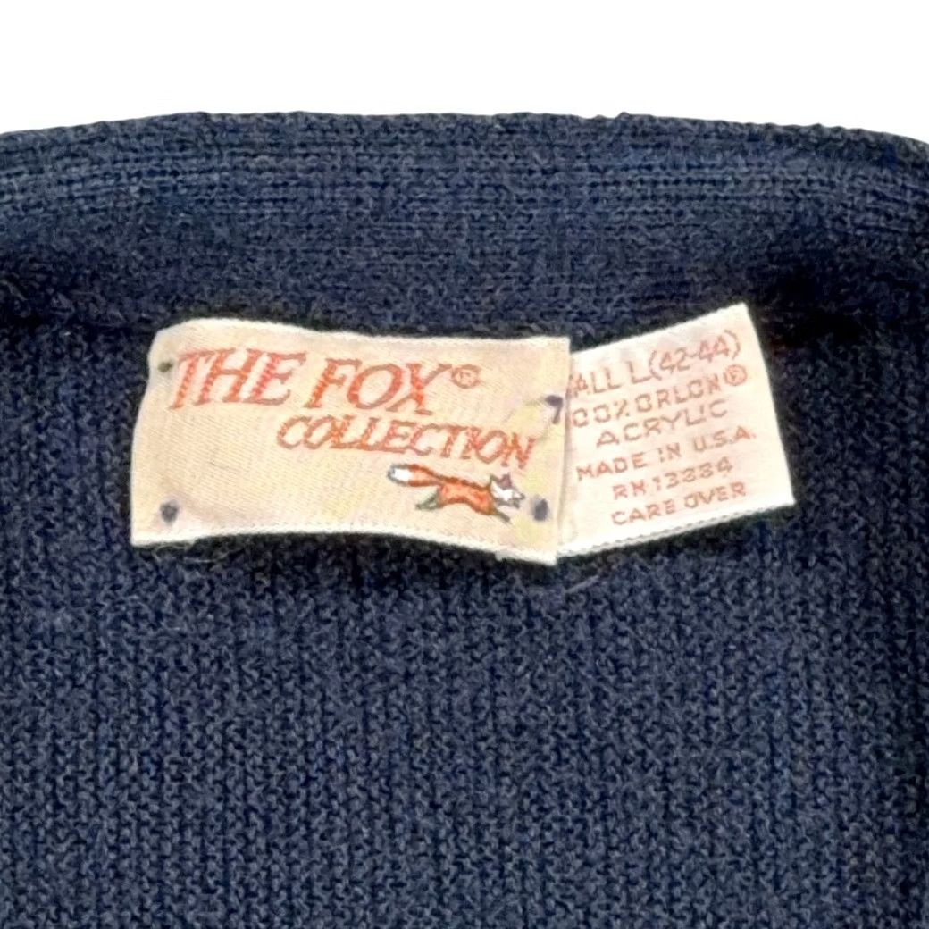 Vintage VINTAGE JC Penney Sweater Cardigan Blue Adult LARGE Fox USA Acrylic Cobain 70s Mens Size US M / EU 48-50 / 2 - 4 Thumbnail