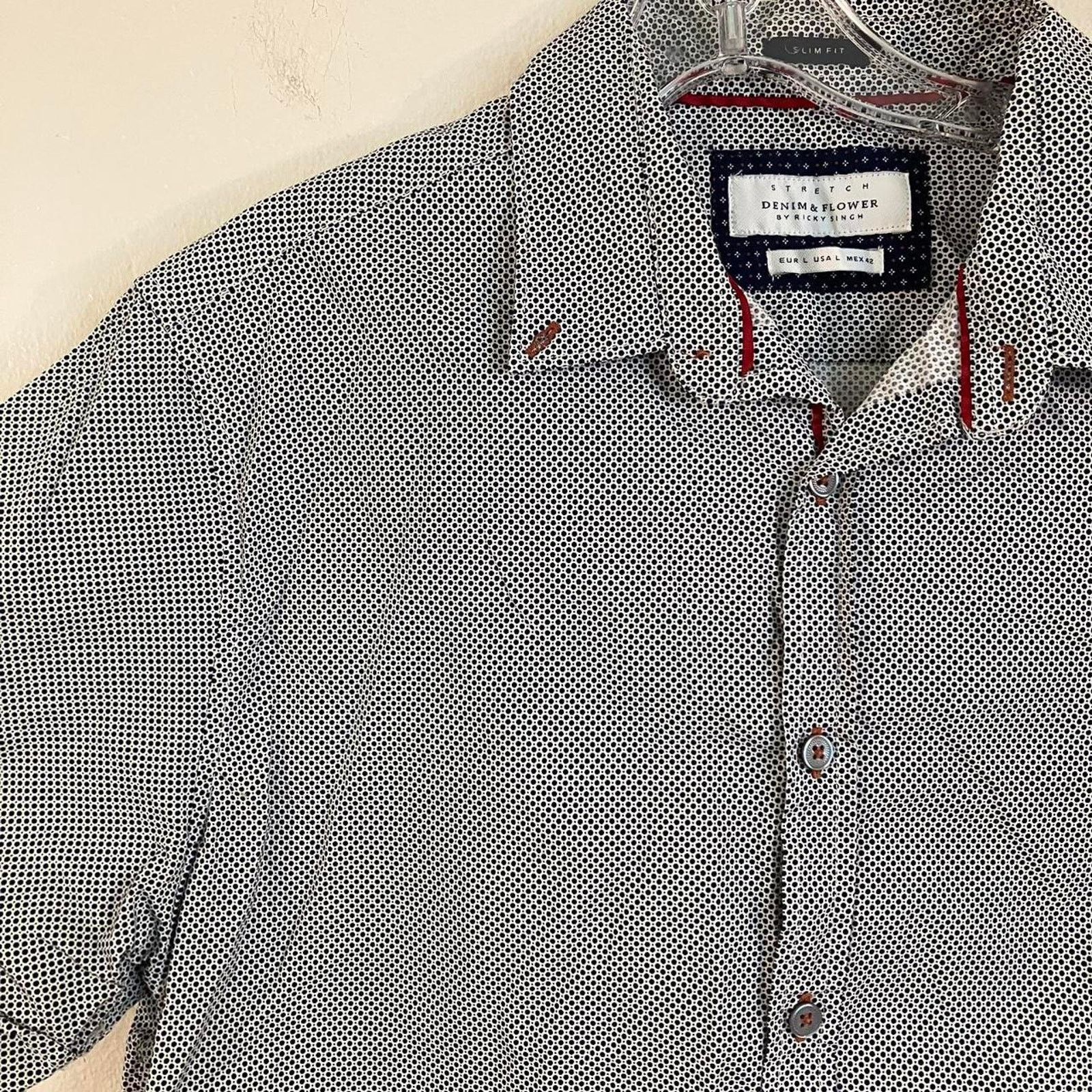 Other Ricky Singh Denim & Flower Slim Fit Short Sleeve Button Up Size US L / EU 52-54 / 3 - 2 Thumbnail