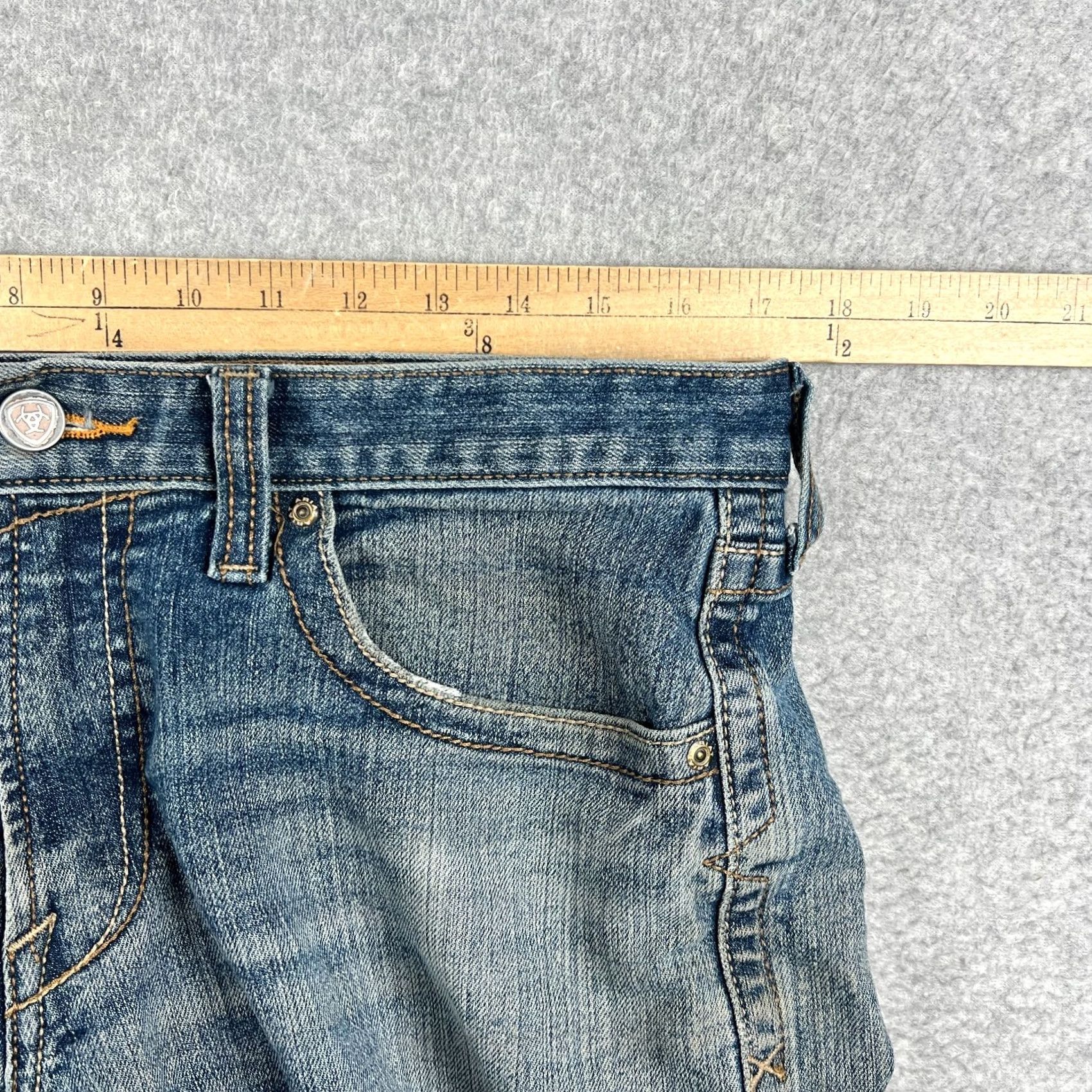 Ariat Ariat Rebar M5 Straight Jeans Stretch Denim 33x32 Mens Blue Western Pants Size US 33 - 6 Thumbnail