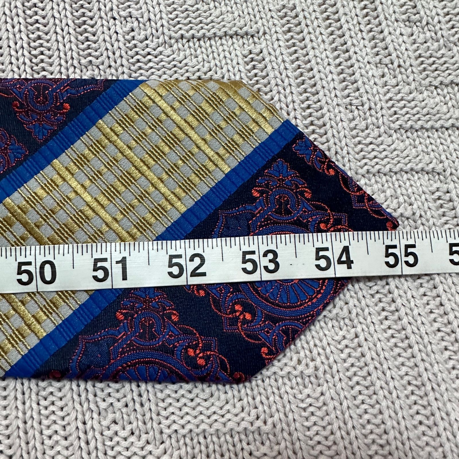 Oleg Cassini Vintage Oleg Cassini blue and gold paisley tie Size ONE SIZE - 4 Thumbnail