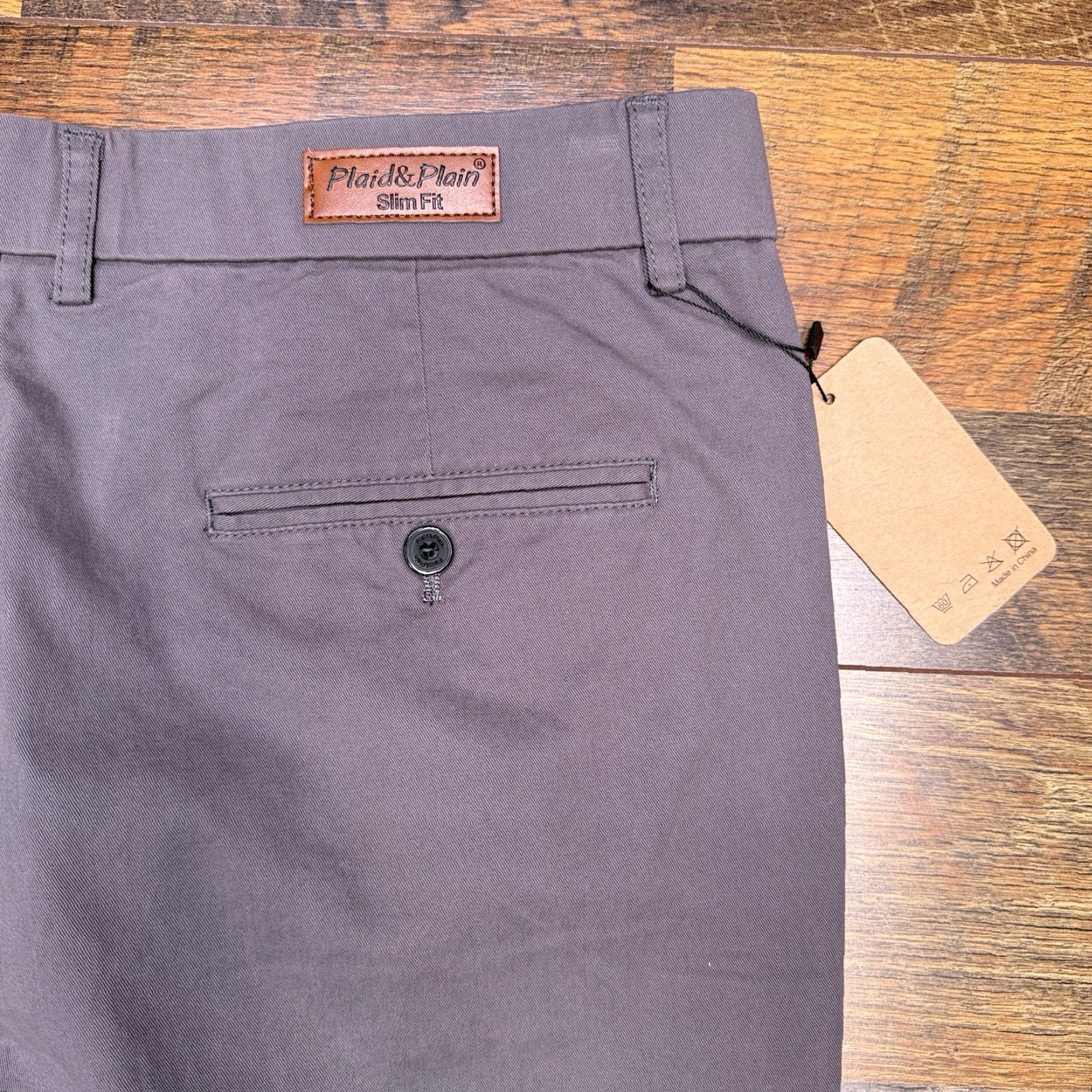 Vintage Plaid & Plain Slim Fit Pants Mens 34x28 Gray Mid Rise Stretch New Size US 34 / EU 50 - 7 Thumbnail