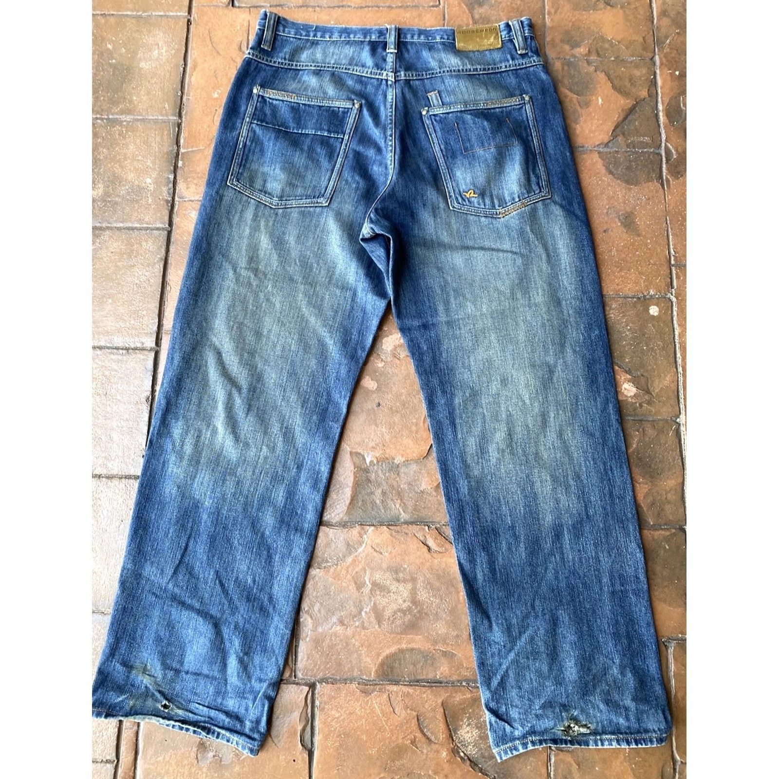 Rocawear VINTAGE Rocawear Jeans Men 36x34 Blue Denim Wide-Leg Baggy Hip Hop Streetwear 90s Mens Jeans Size US 36 / EU 52 - 3 Thumbnail