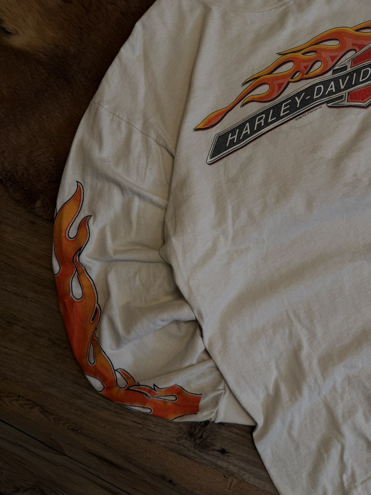 Harley Davidson Vintage 1993 Harley-Davidson flames longsleeve Size US XL / EU 56 / 4 - 2 Thumbnail