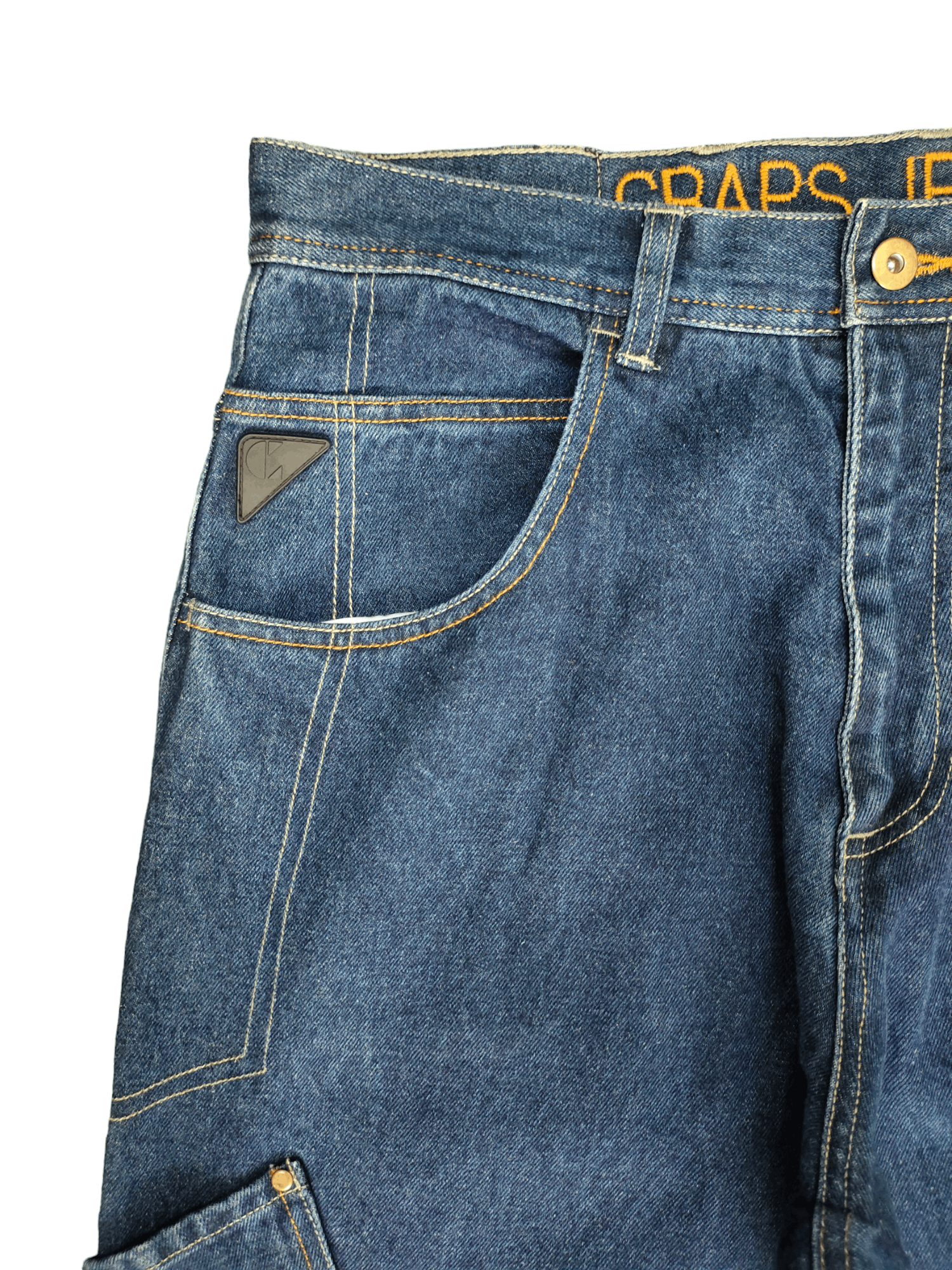 Japanese Brand Baggy Jeans Craps Jean Carpenter Wide Leg Denim Y2k Jnco Size US 31 - 10 Thumbnail