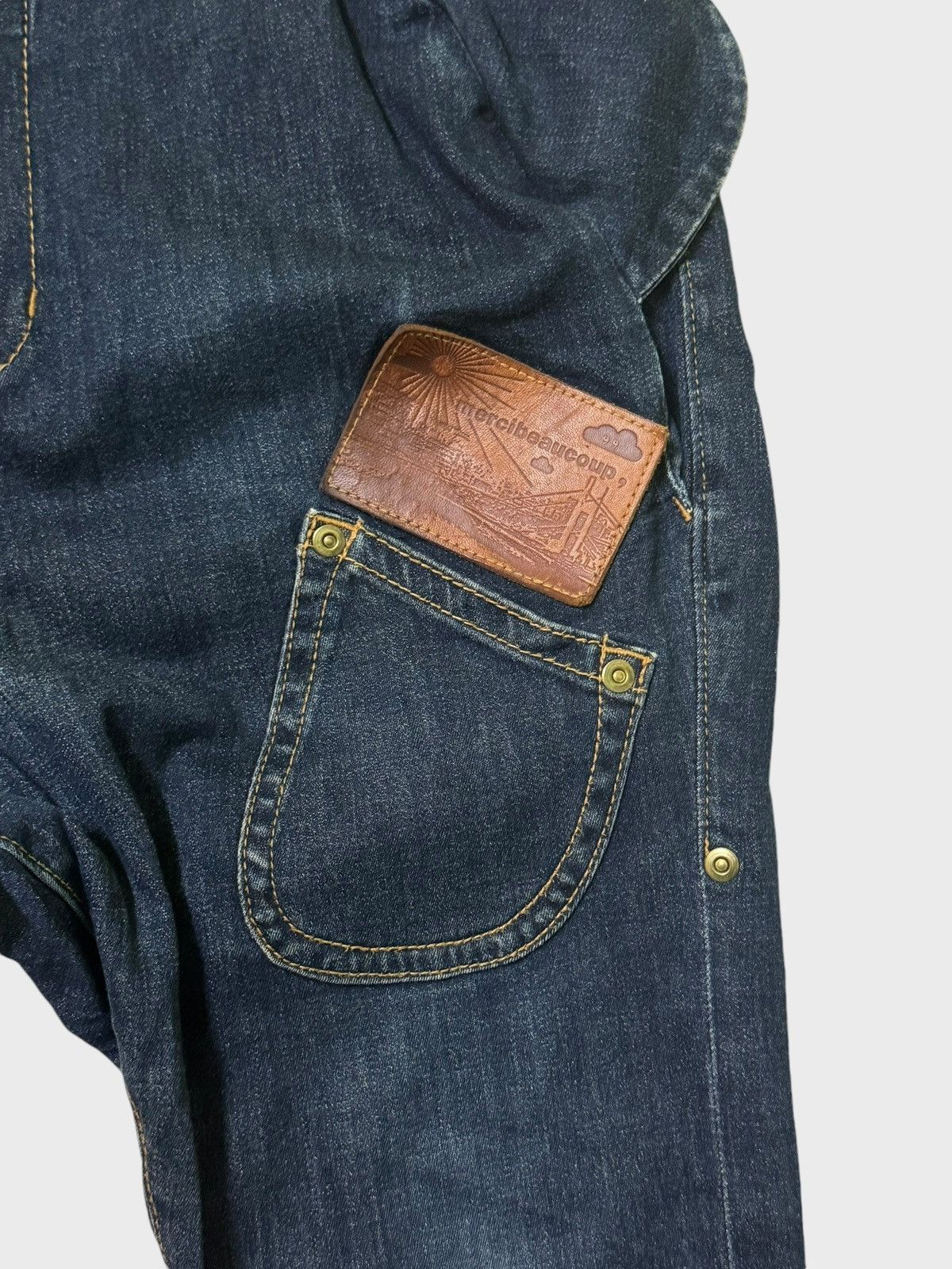 Issey Miyake × Japanese Brand × mercibeaucoup MERCIBEAUCOUP ISSEY MIYAKE Ear Design Denim Jean Size US 29 - 7 Thumbnail