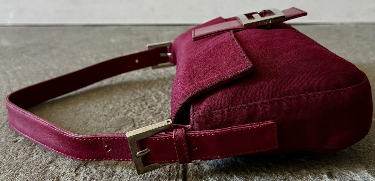 Fendi - 2000’s - Classic Baguette - Raspberry Neoprene Bag