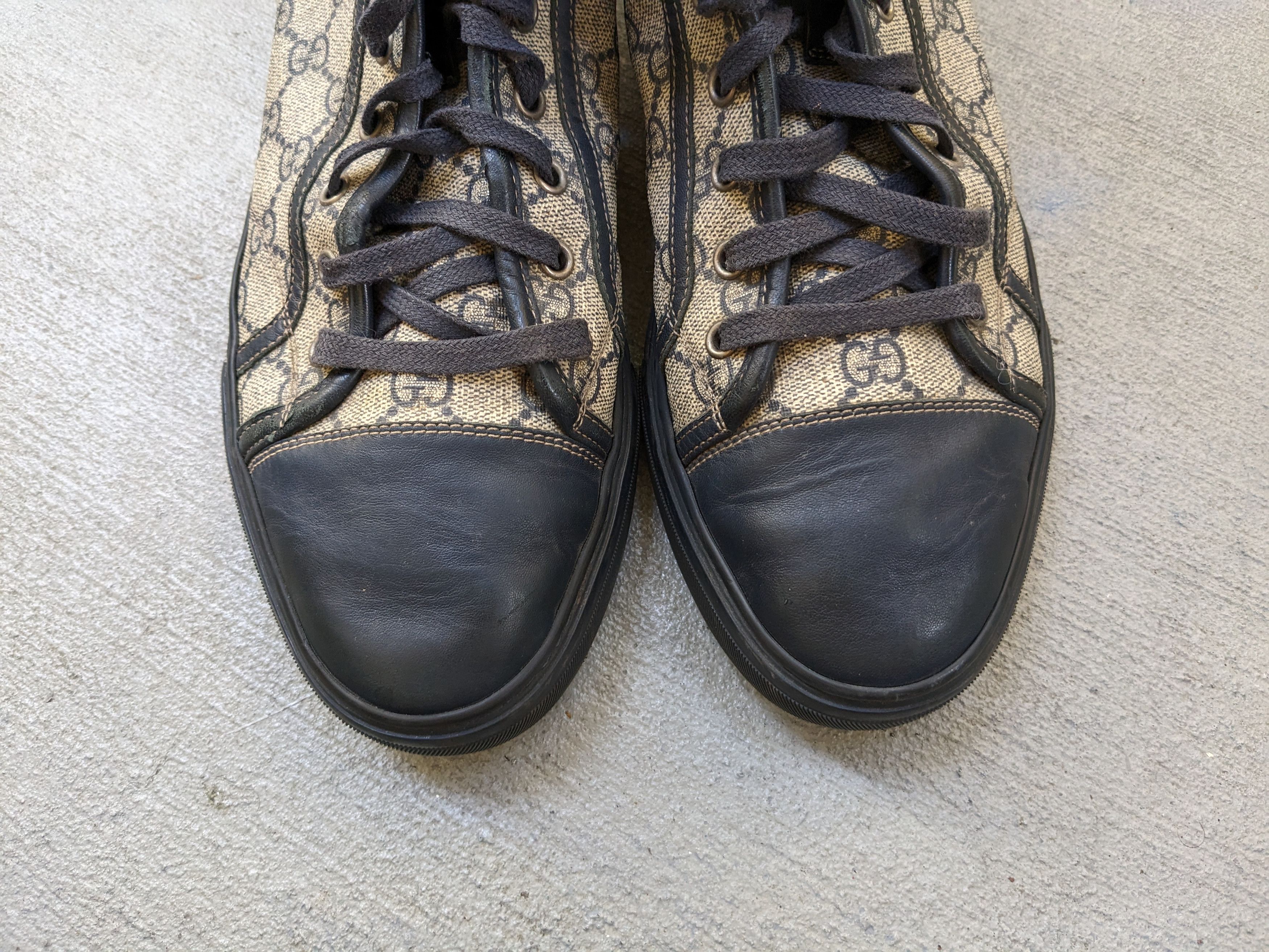 Gucci Gucci High Top Sneakers Navy Blue Leather Size 9.5 Lace Up Size US 9.5 / EU 42-43 - 5 Thumbnail