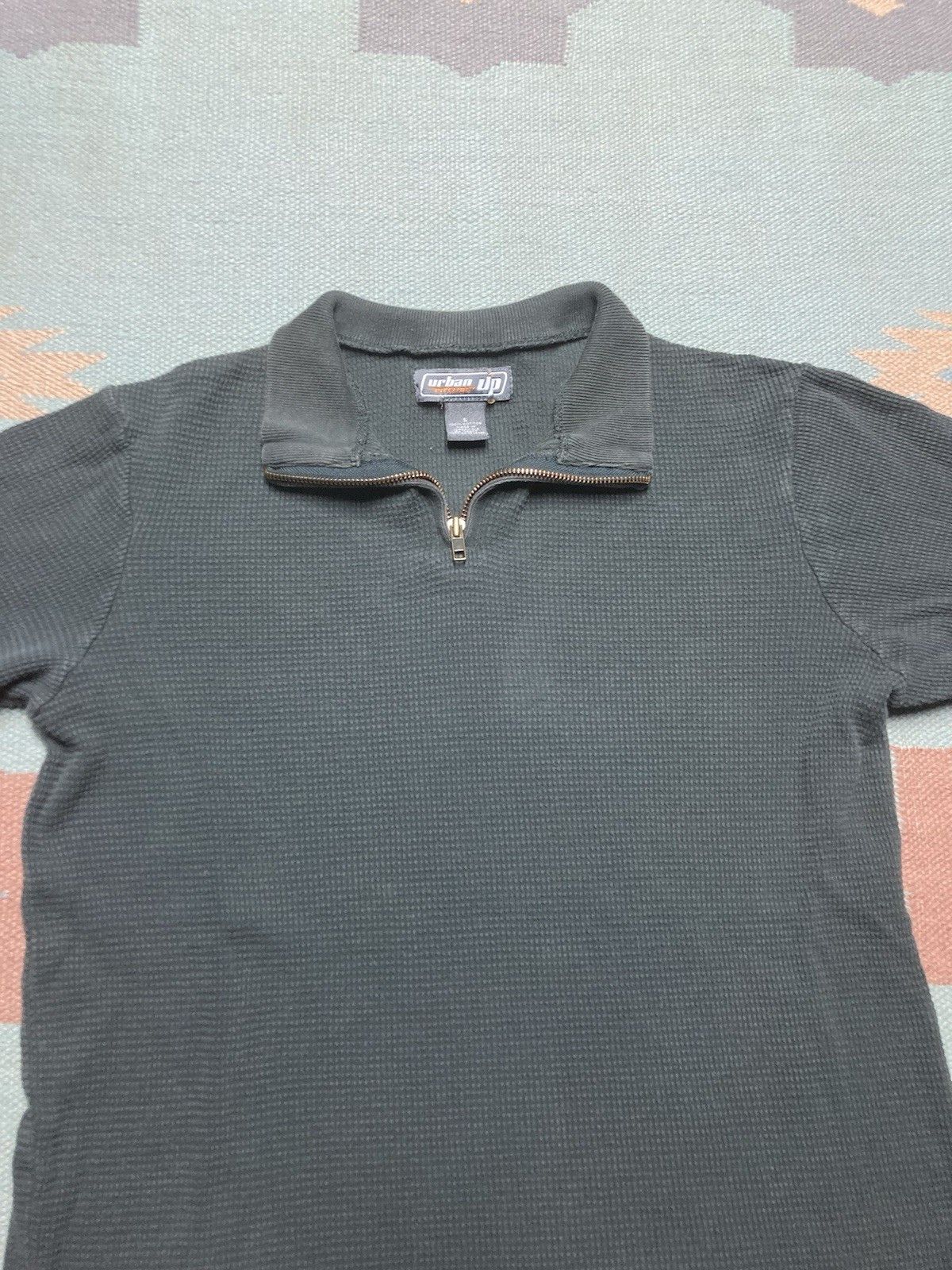 Vintage y2k waffle knit thermal shirt 1/4 zip polo goth grunge small Size US S / EU 44-46 / 1 - 2 Thumbnail