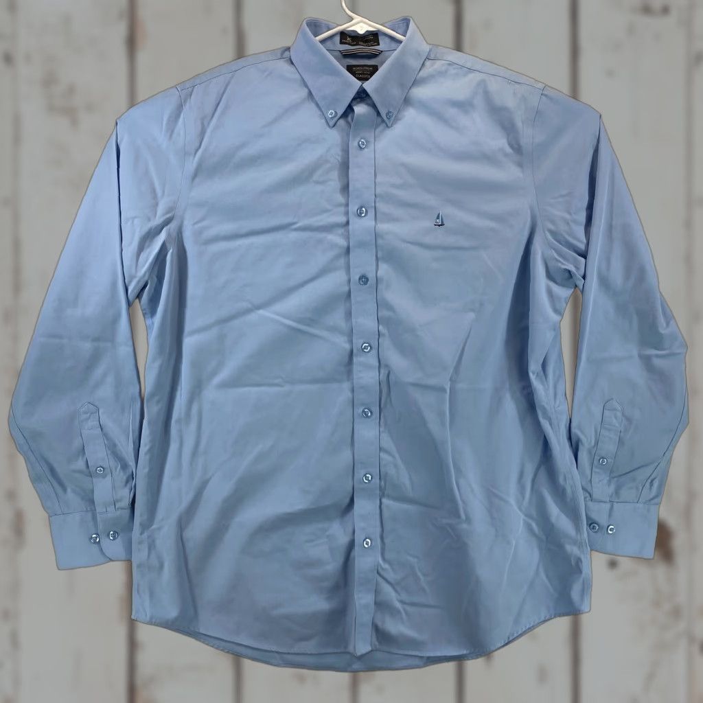 Nordstrom Nordstrom Mens XL Tall Shirt Wrinkle Free Blue Button Up Long Sleeve 100% Cotton Size US XL / EU 56 / 4 - 1 Thumbnail