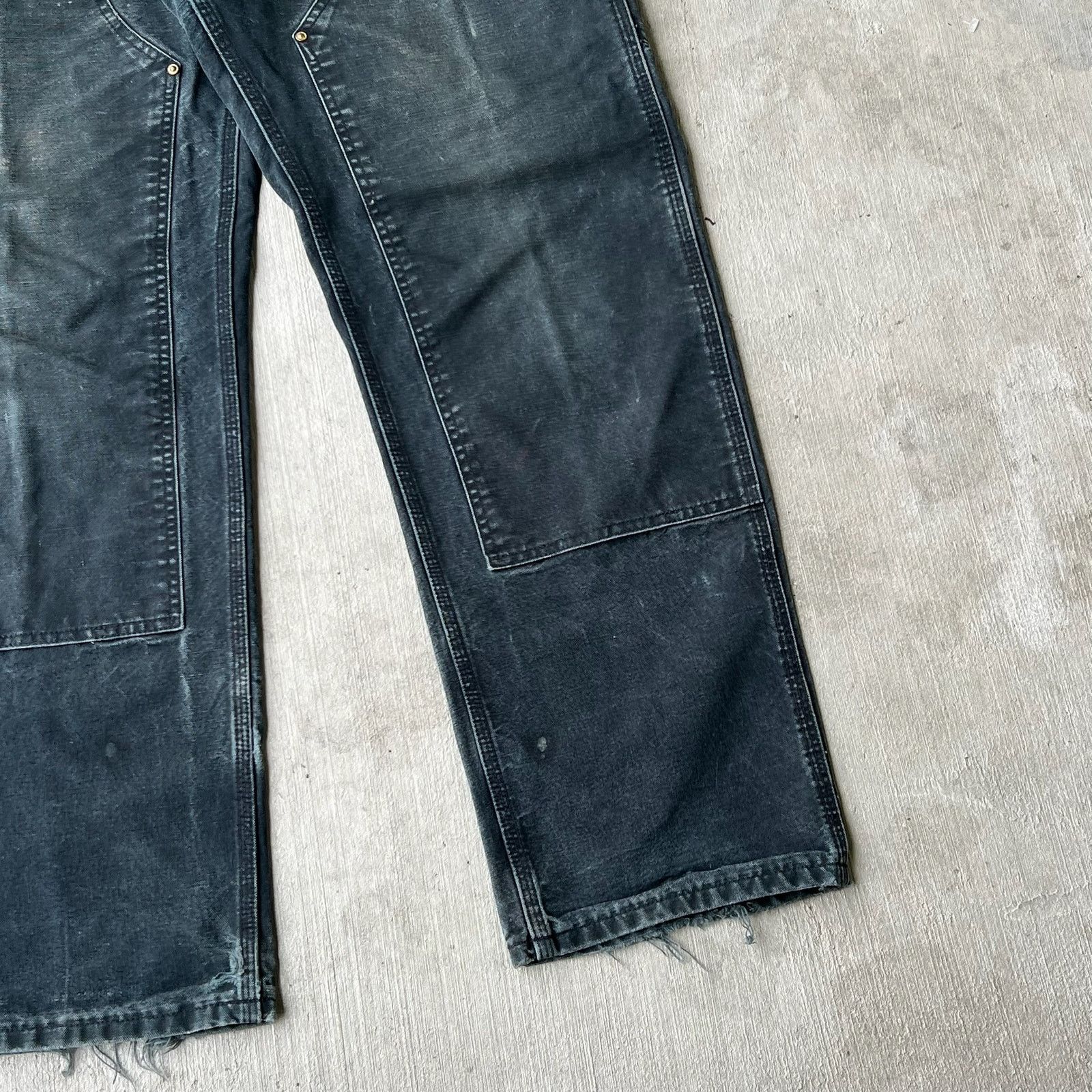 Carhartt × Vintage Carhartt faded black double knee work wear carpenter pants Size US 35 - 3 Thumbnail