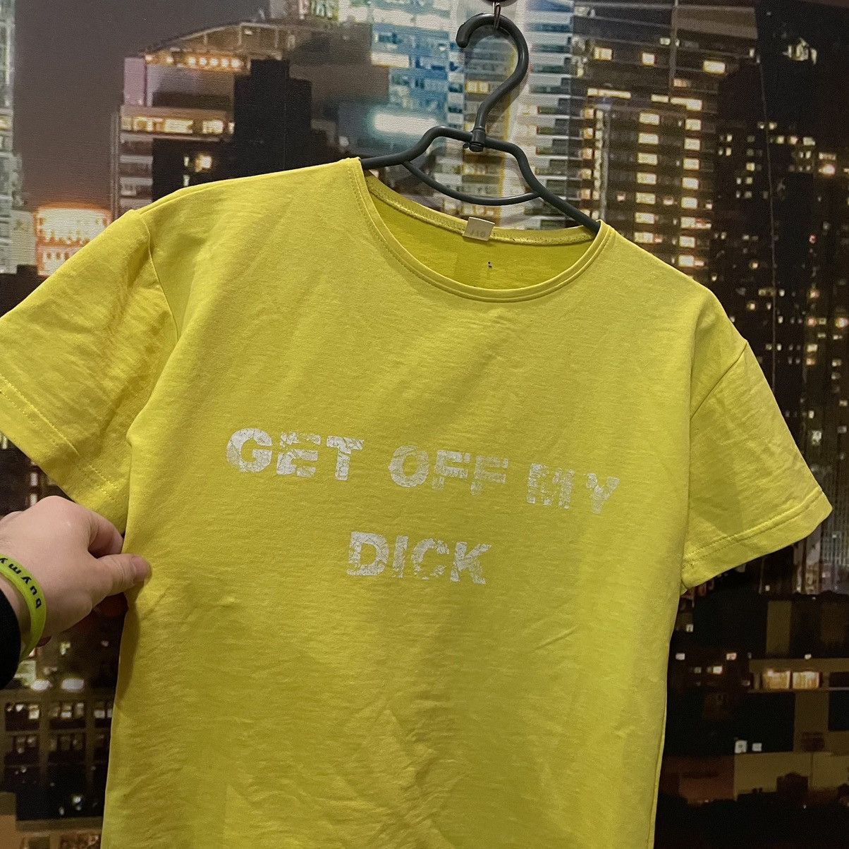 Band Tees YELLOW HUMOR TEE 80S GET OFF MY D1CK FUNNY PORN XXX Size US M / EU 48-50 / 2 - 5 Thumbnail