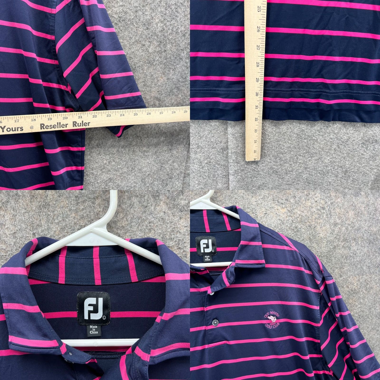 Footjoy FootJoy Polo Shirt Mens Large Purple Stripes Golf Preppy Vintage No Size US L / EU 52-54 / 3 - 8 Thumbnail