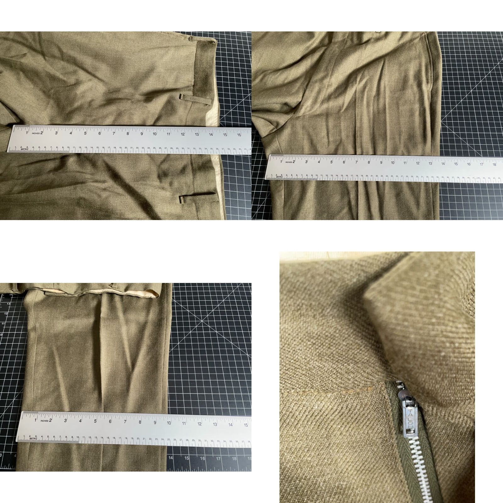 Vintage VINTAGE Men's Pants Wool Flat Front 38x29 Green High Rise Straight Leg Talon Zip Dress Pants Men Size US 38 / EU 54 - 8 Thumbnail
