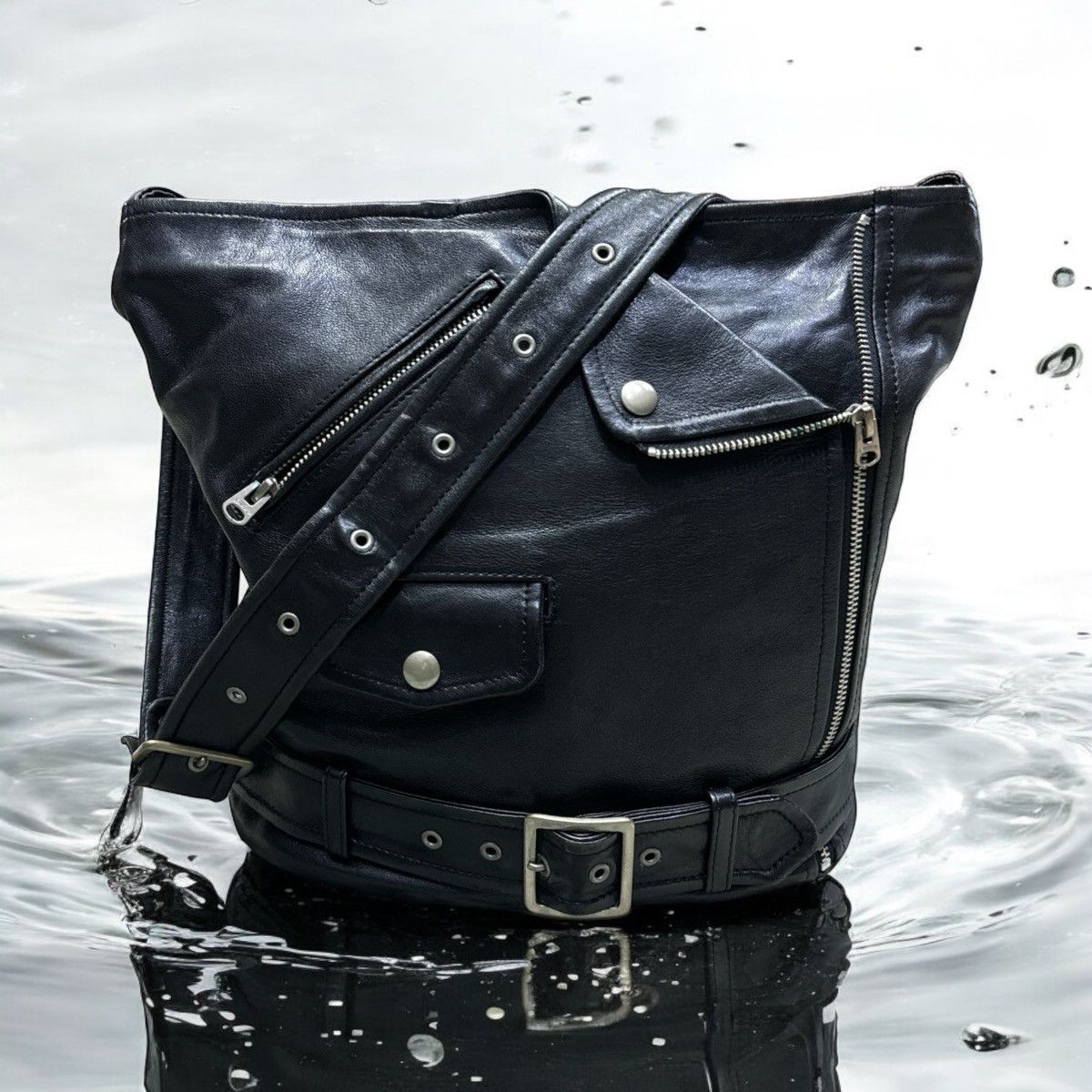 BEAUTIFUL PEOPLE BELTED LEATHER JACKET BAG