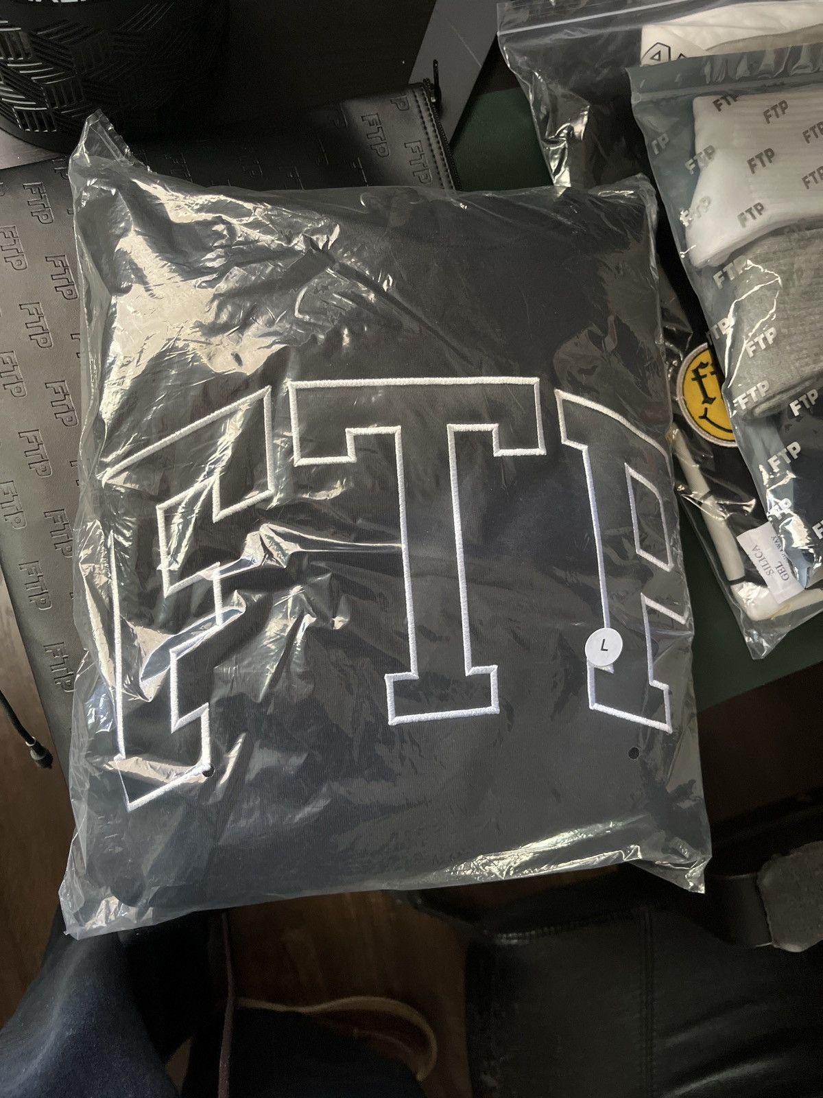 image of Fuck The Population Ftp Arch Logo Hoodie in Black, Men's (Size Large)