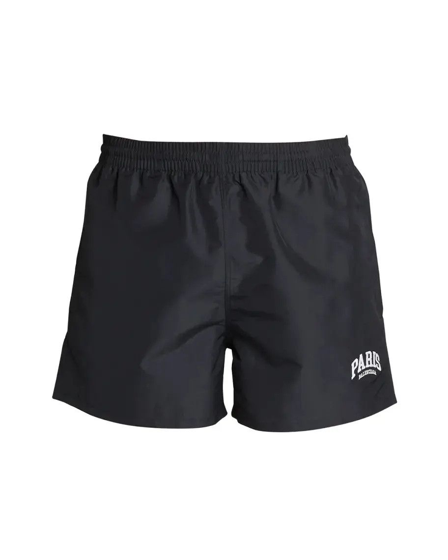 Balenciaga o1s1wg110824 Cities Paris Swim Shorts in Black Size US 32 / EU 48 - 1 Thumbnail