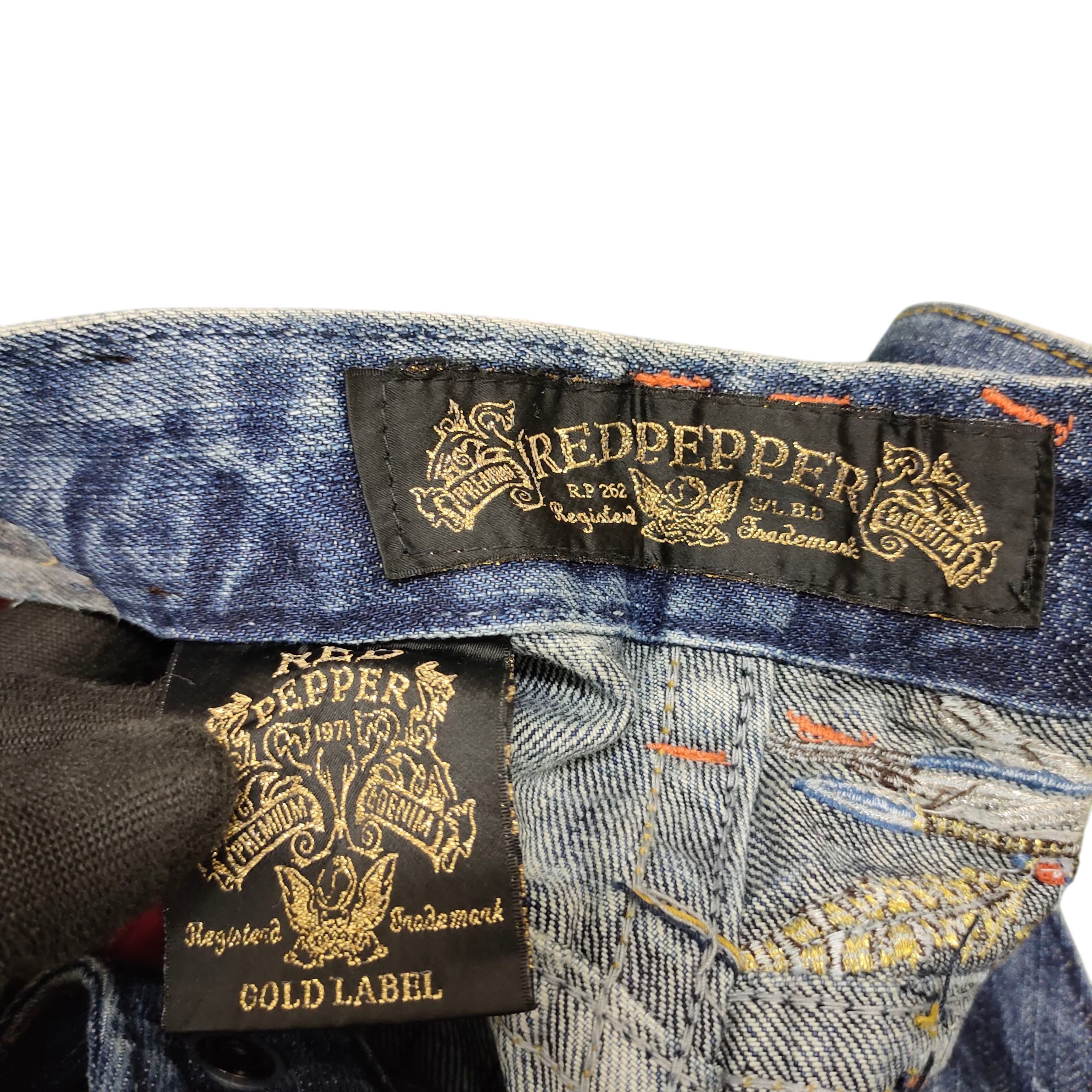 If Six Was Nine Flare Jeans Red Pepper Clawmark Distres Bootcut Low Rise Y2k Size US 28 / EU 44 - 12 Thumbnail