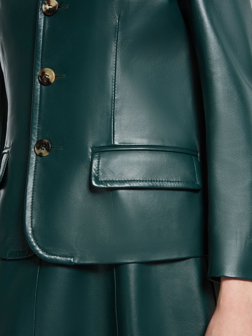 Marni o1f1d3z0525 Leather Jacket in Dark Green Size S / US 4 / IT 40 - 5 Thumbnail