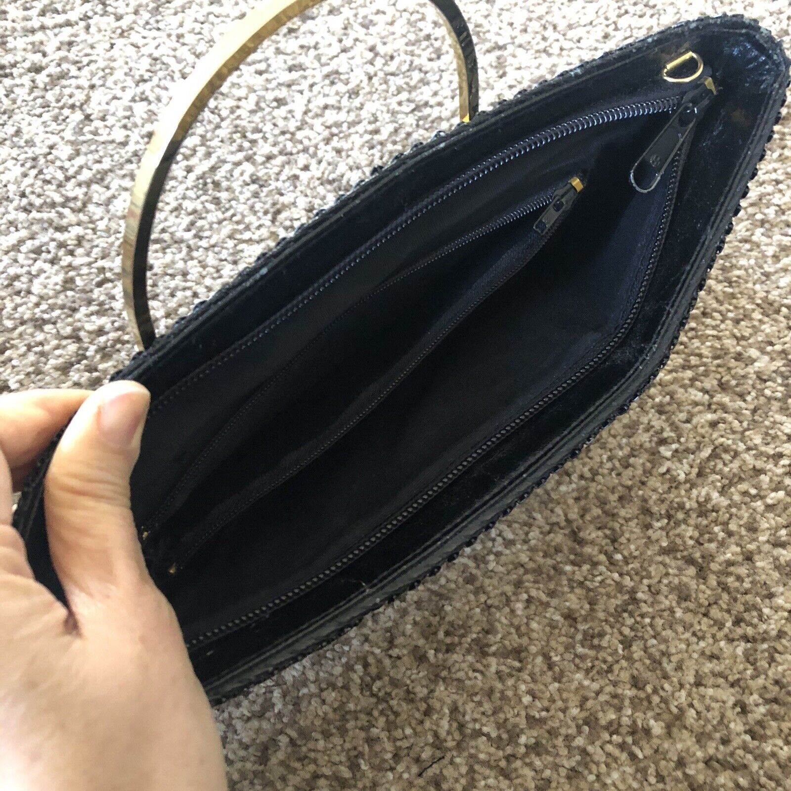 Other Black Blink Glam Mesh Clutch Handbag Foldable Gold Handle Size ONE SIZE - 7 Thumbnail
