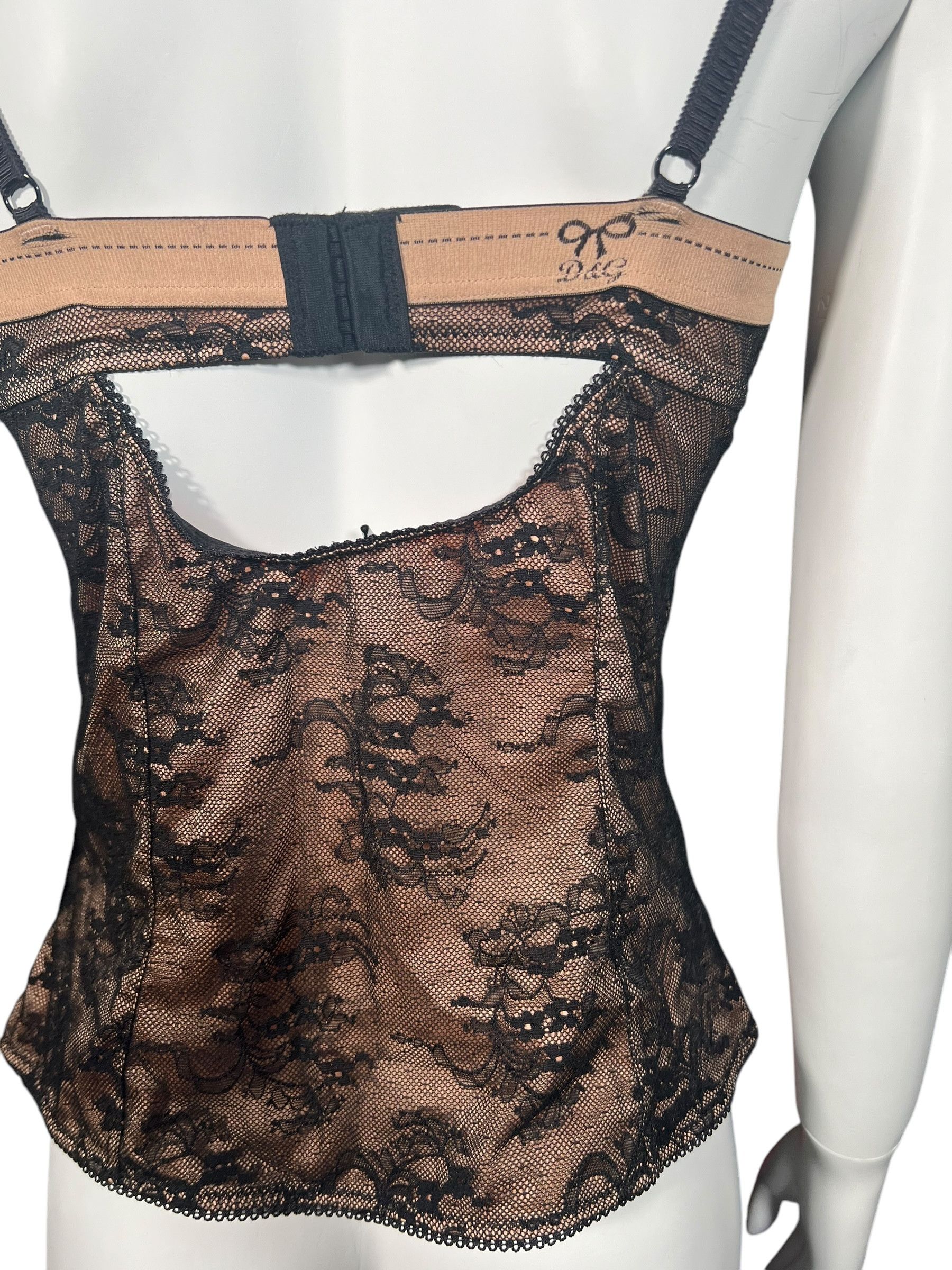 Dolce & Gabbana Dolce & Gabbana Black Lace Bustier Top Size S / US 4 / IT 40 - 5 Thumbnail