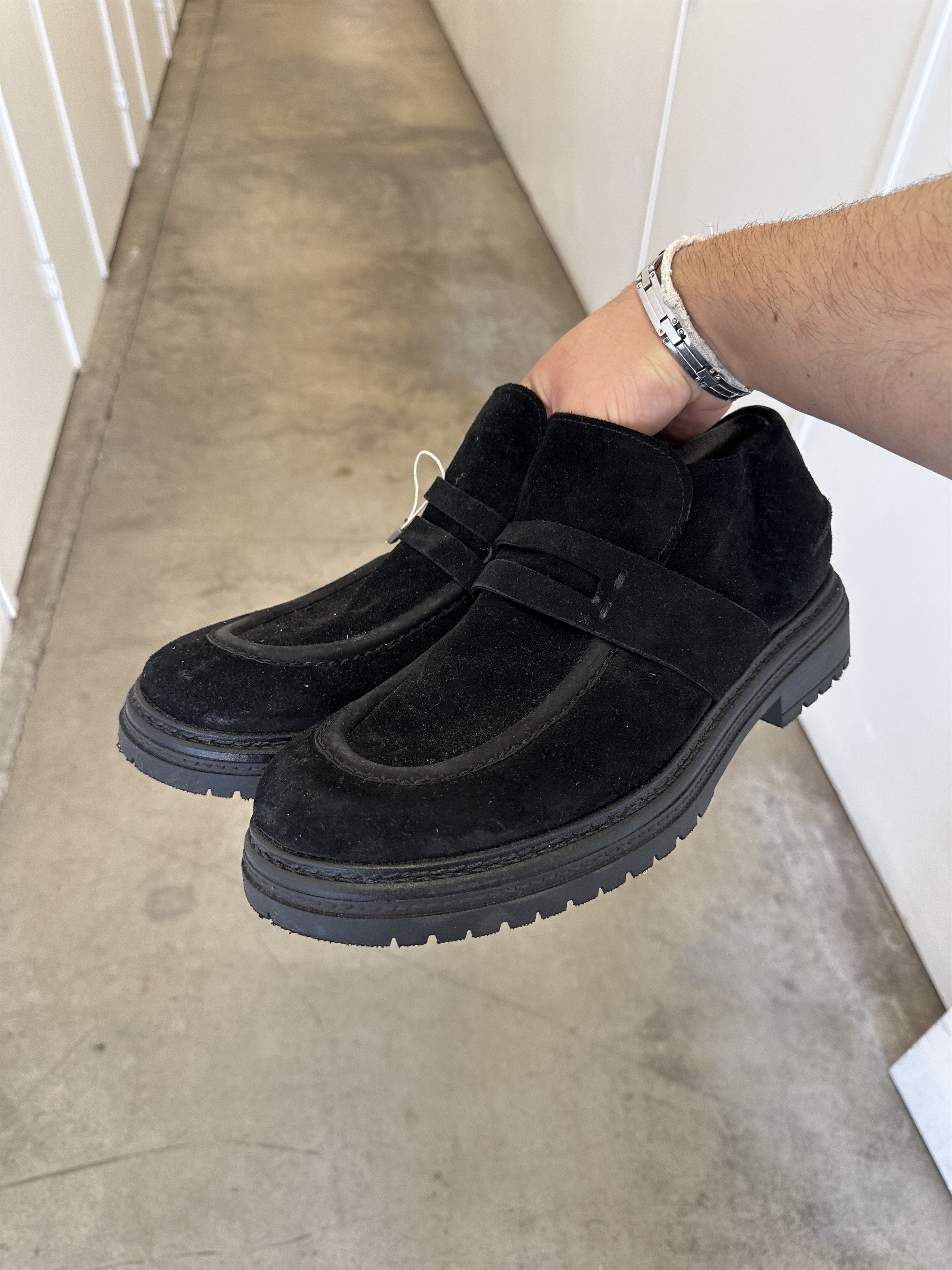 Handmade × Vintage Italian reverse Wallabee platform loafer. Size 13. 804. Size US 13 / EU 46 - 23 Thumbnail
