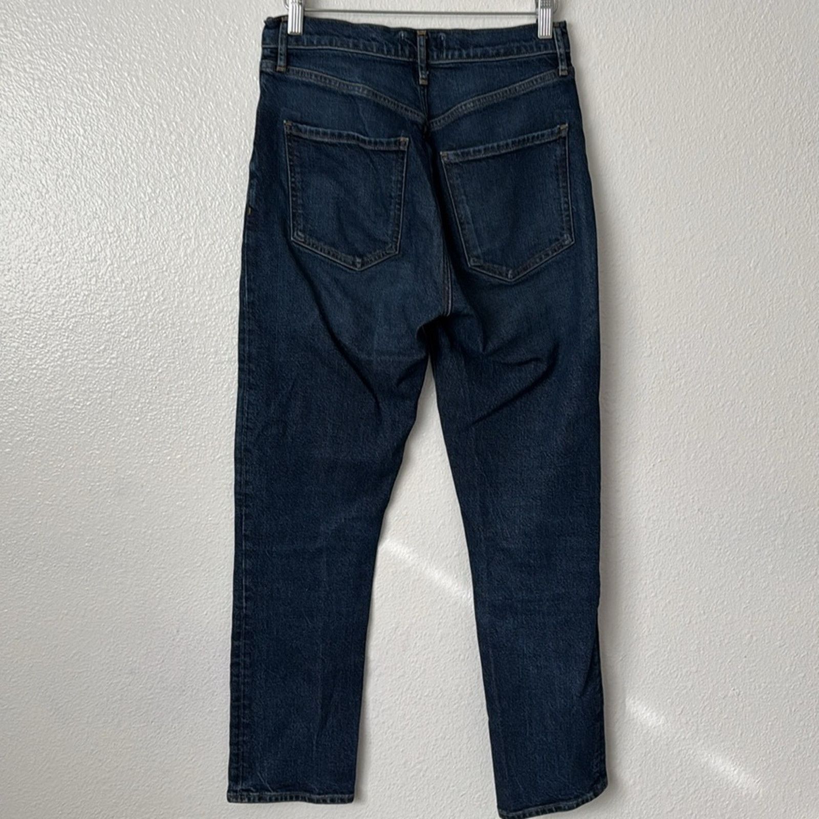 Agolde Agolde Riley Long High Rise Straight in Medium Wash Blue Size 26" / US 2 / IT 38 - 11 Thumbnail