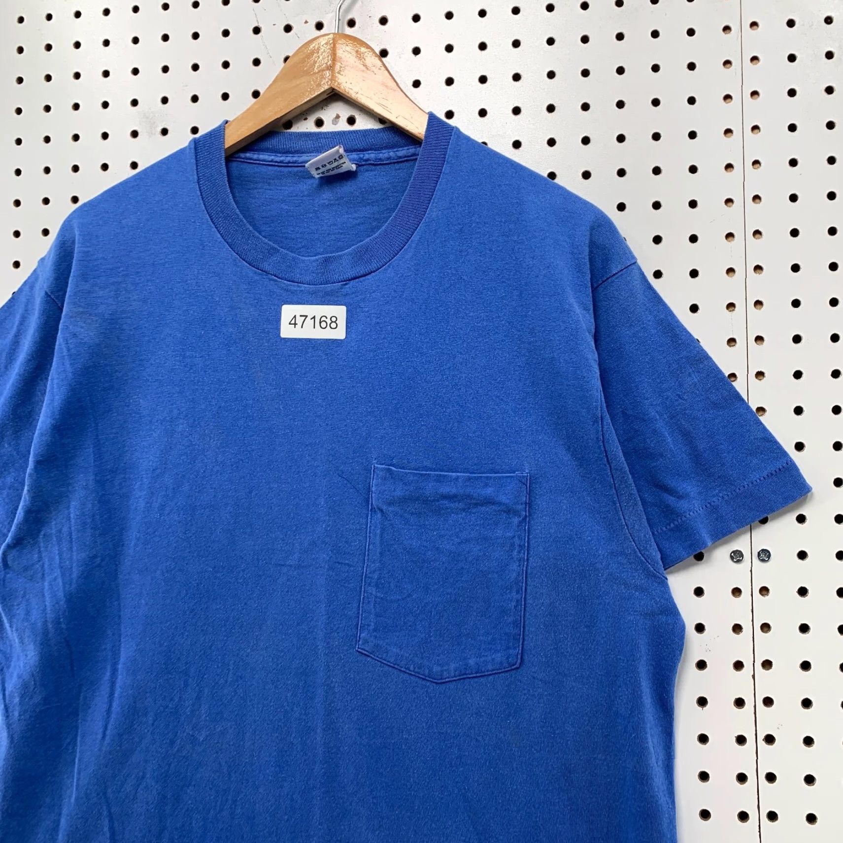 Fruit Of The Loom VINTAGE Fruit of the Loom Pocket T-Shirt Mens XL Blue Single Stitch Made USA Size US XL / EU 56 / 4 - 5 Thumbnail
